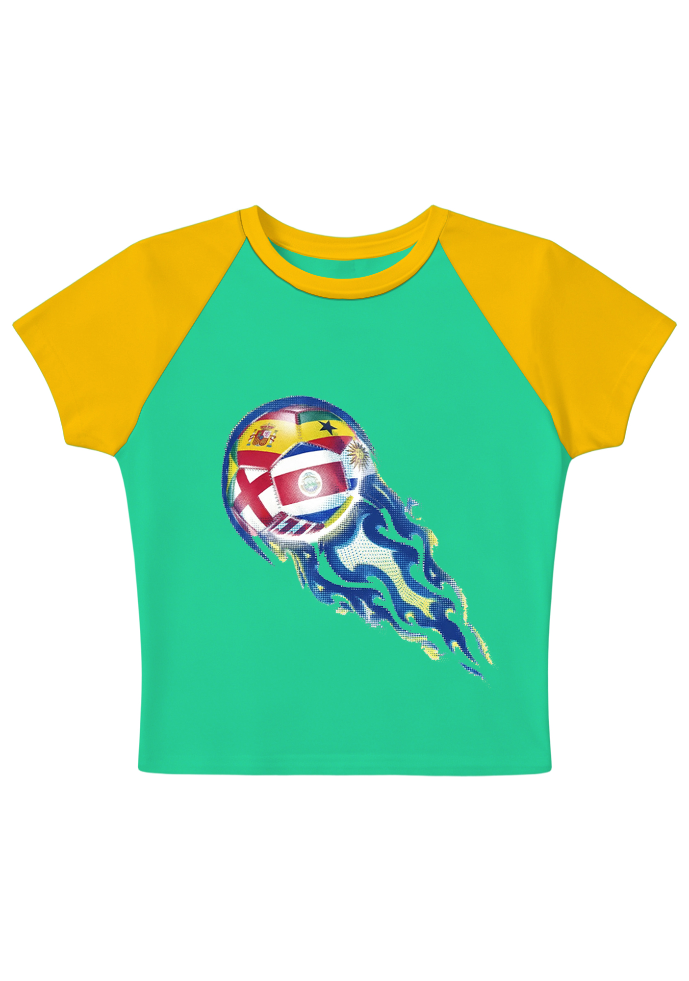 Soccer World Cup Raglan Y2K Baby Tee