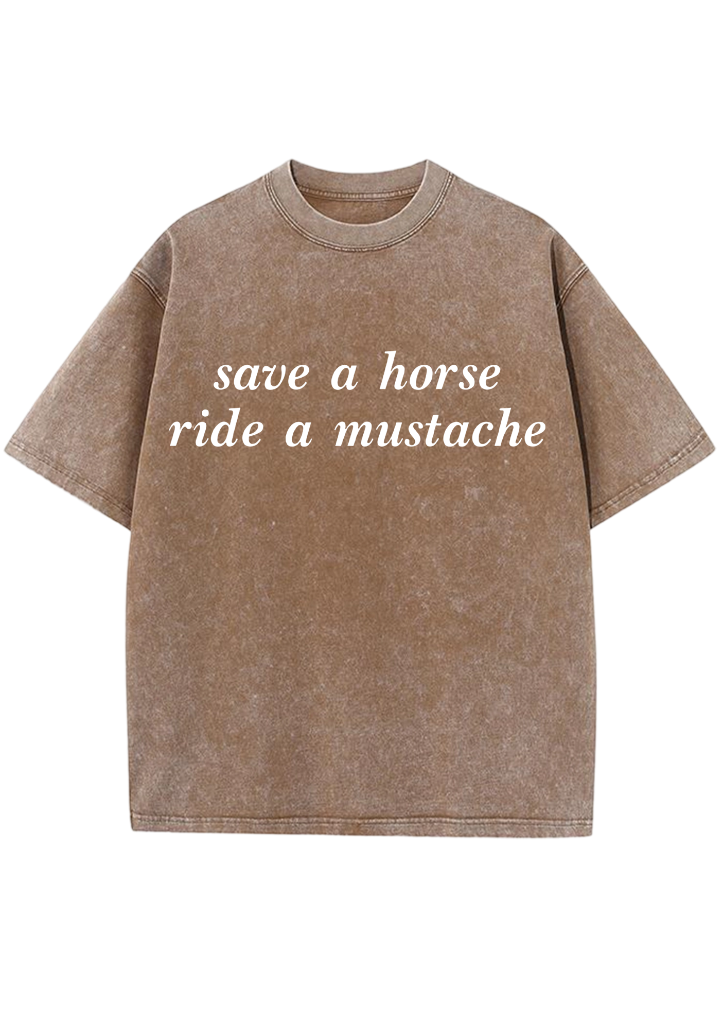 Save A Horse Ride A Mustache Y2K Washed Tee