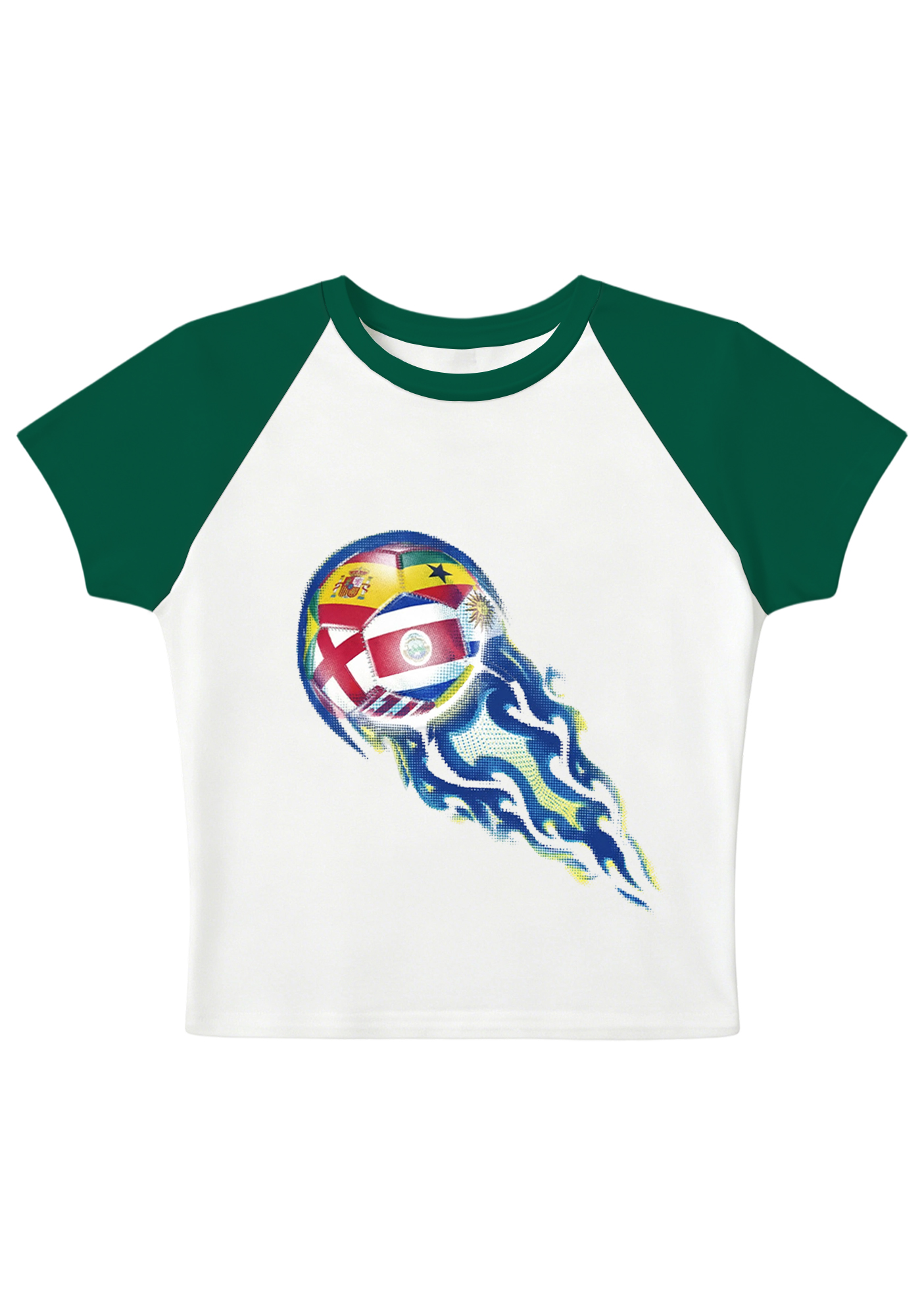 Soccer World Cup Raglan Y2K Baby Tee