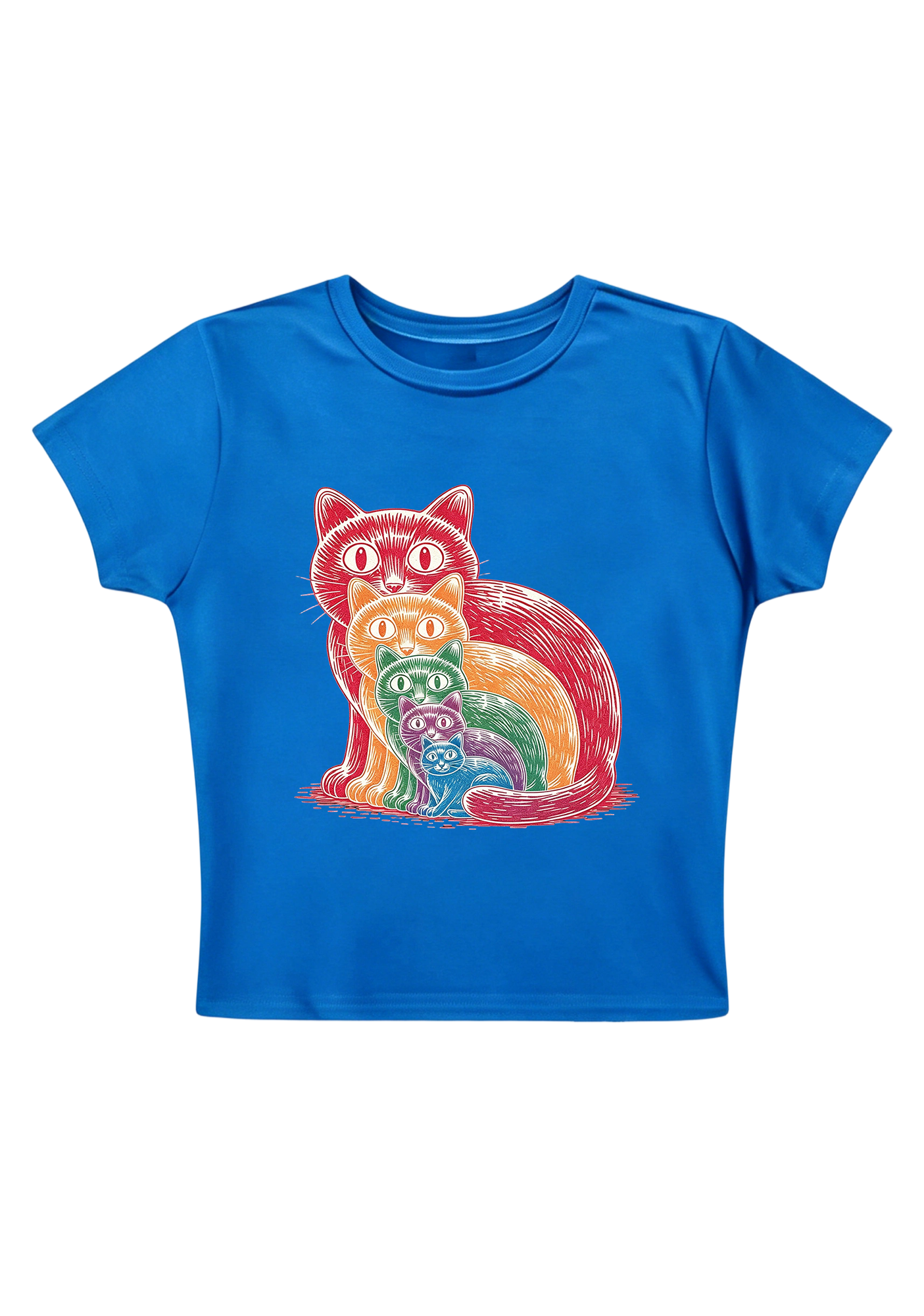 Rainbow Cat Y2K Baby Tee