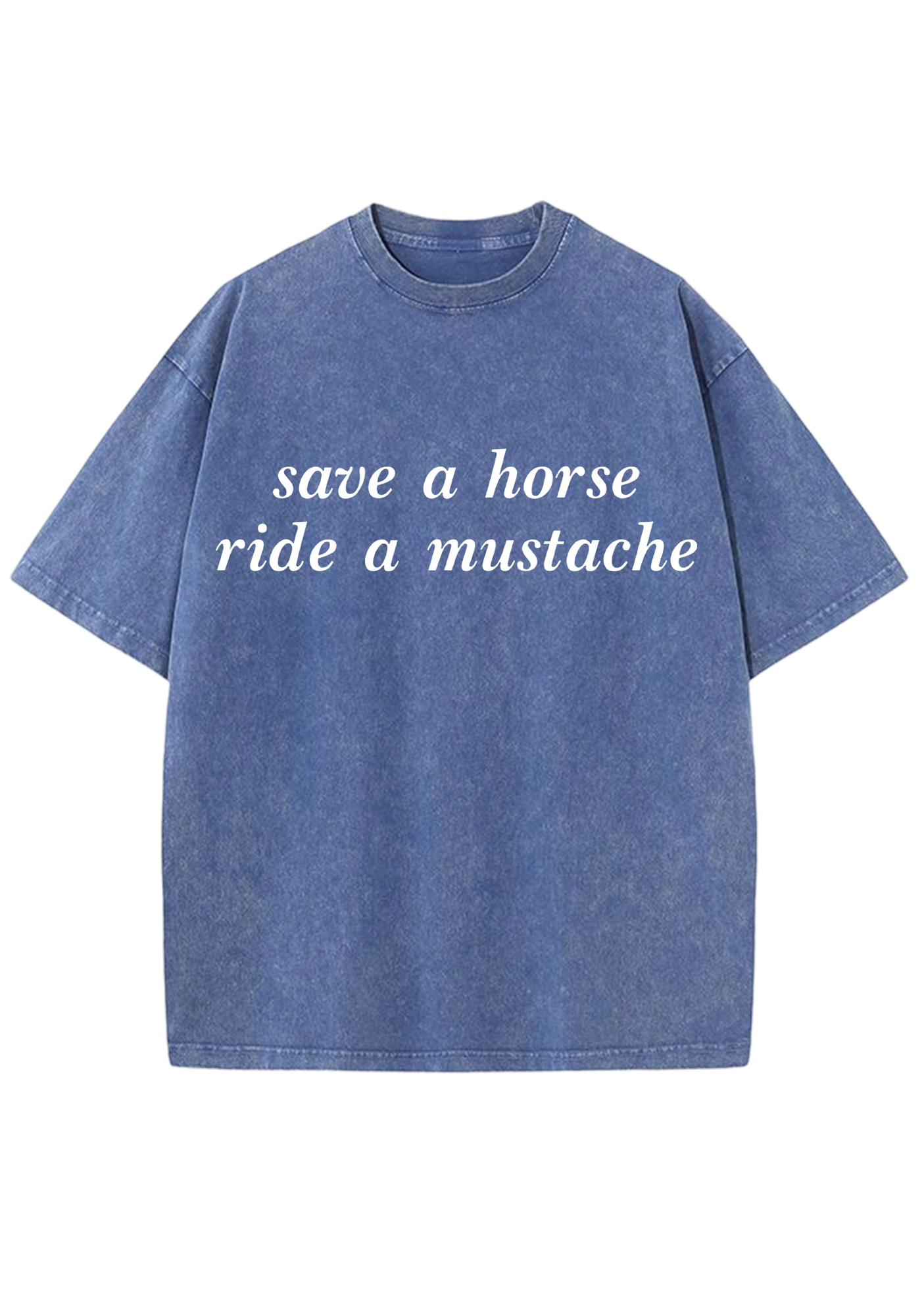 Save A Horse Ride A Mustache Y2K Washed Tee
