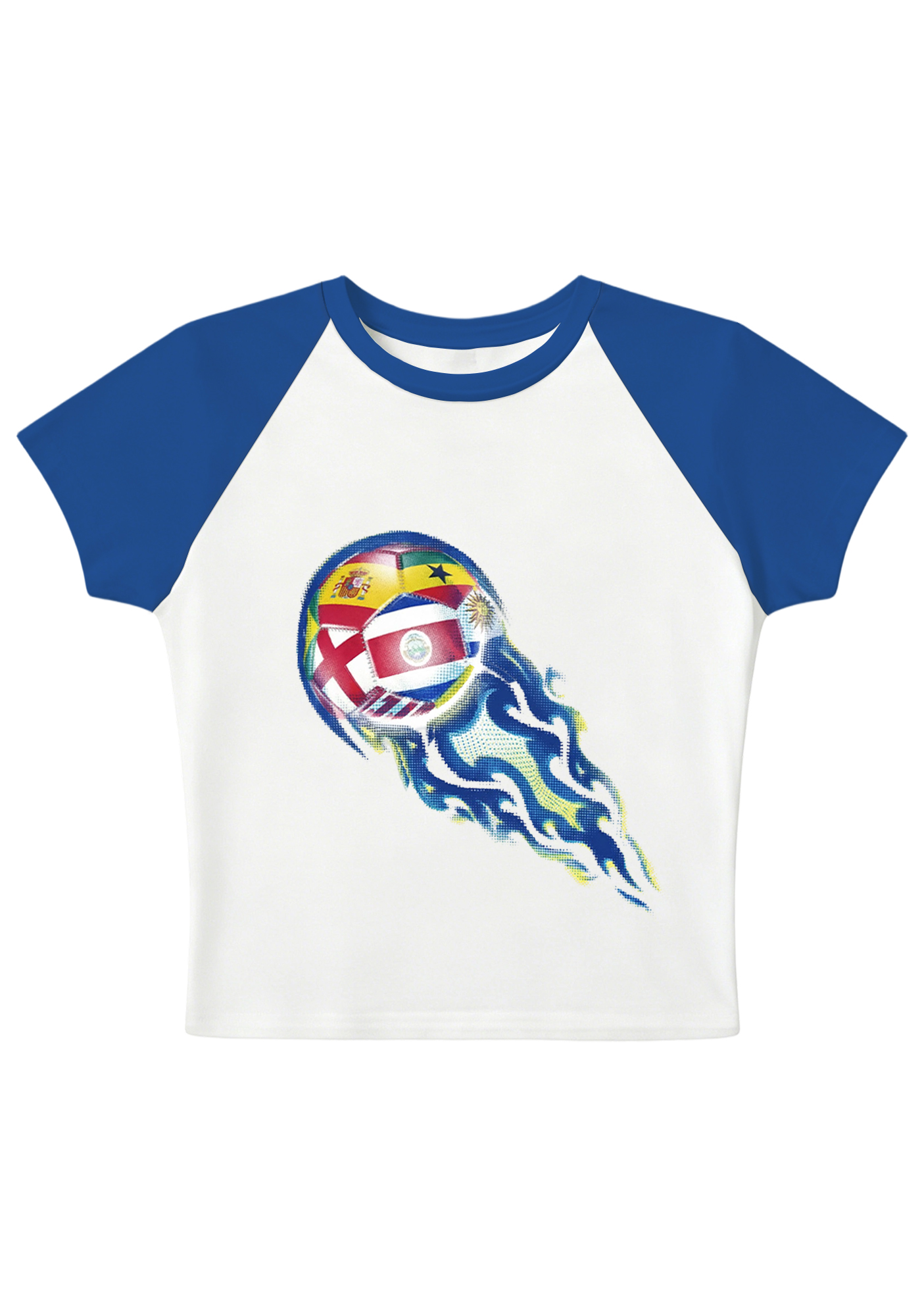 Soccer World Cup Raglan Y2K Baby Tee