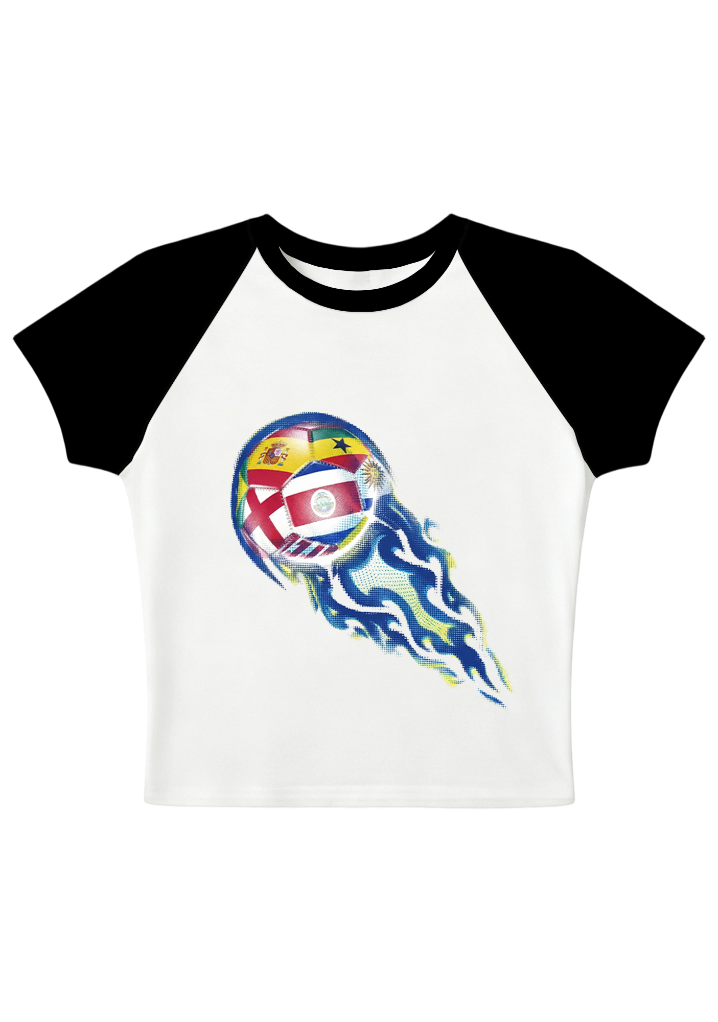 Soccer World Cup Raglan Y2K Baby Tee