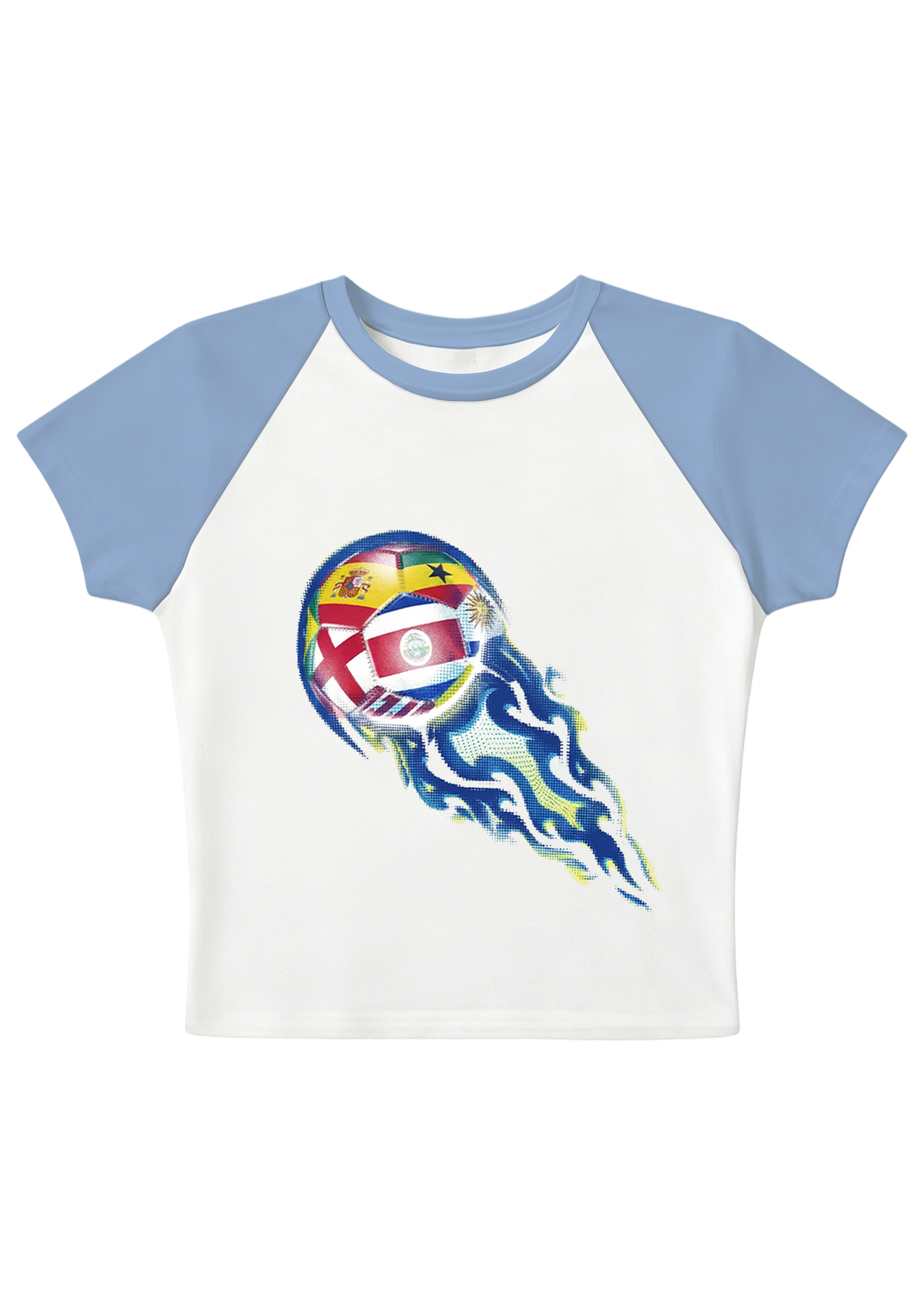 Soccer World Cup Raglan Y2K Baby Tee