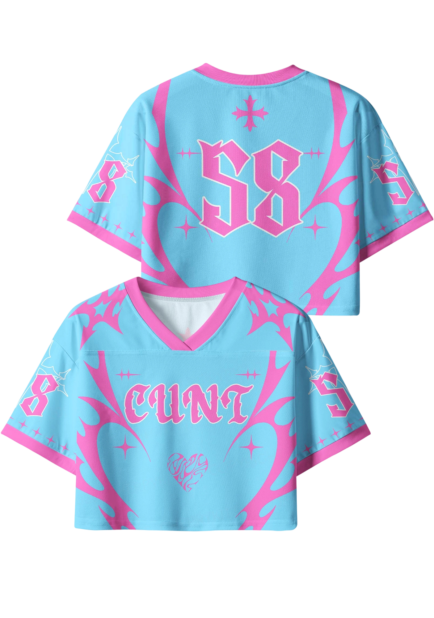 Cunt Y2K Crop Sport Jersey Shirts