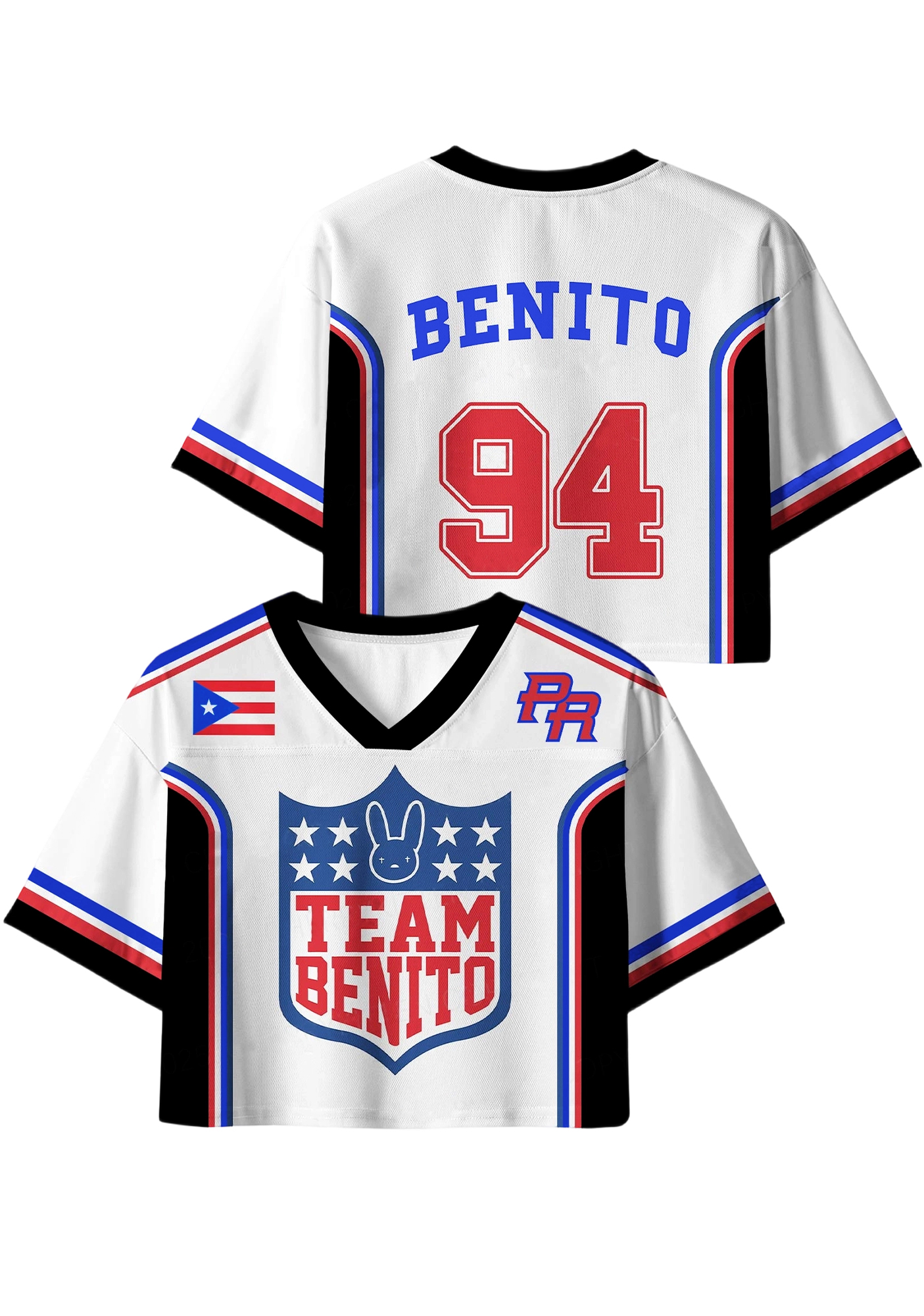 Team Bunny Y2K Crop Sport Jersey Shirt
