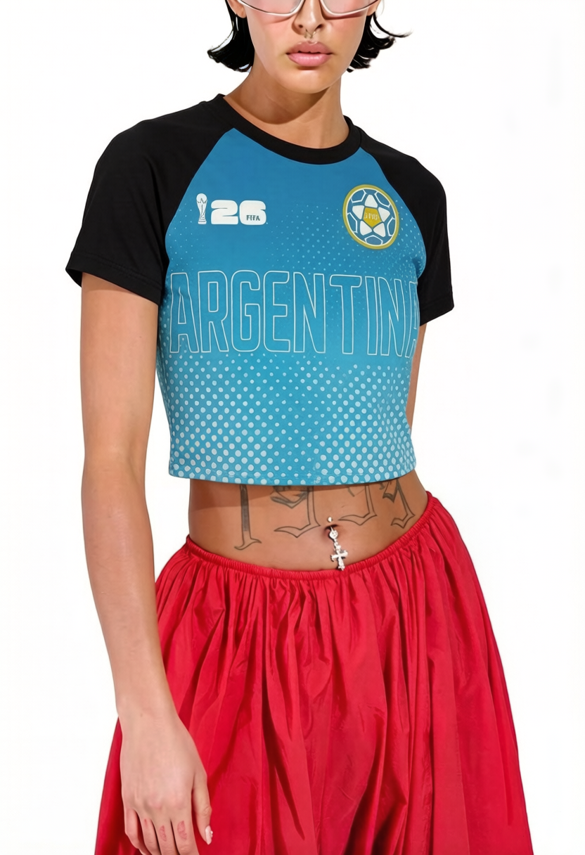 FIFA World Cup 2026™ Argentina Womens Crop Raglan Tee