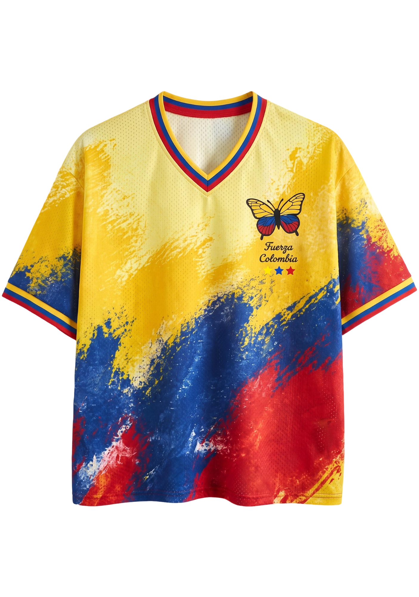 Fuerza Colombia Butterfly Patriotic Mesh Jersey Shirt