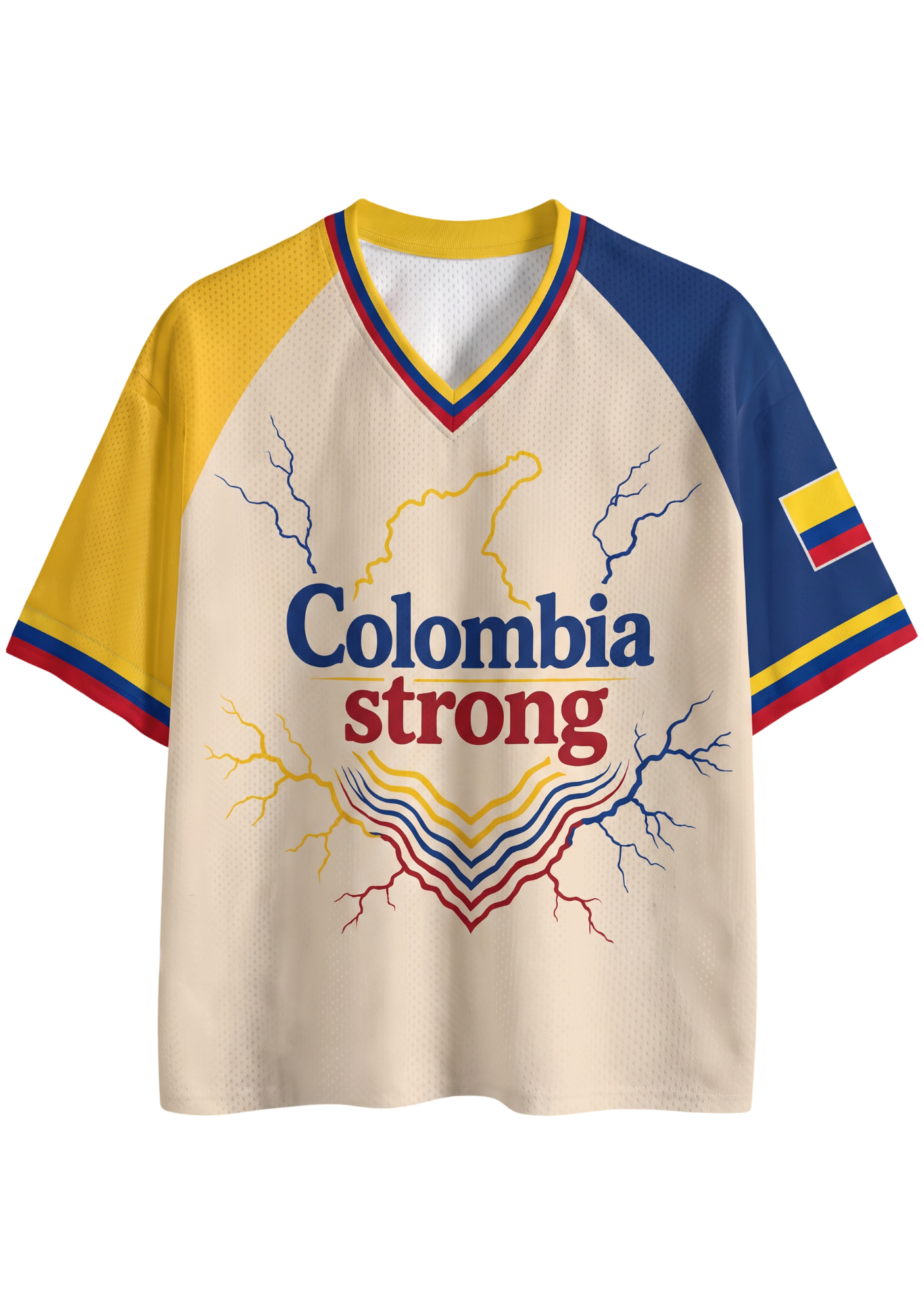 Colombia Strong Crack Lightning Mesh Jersey Shirt