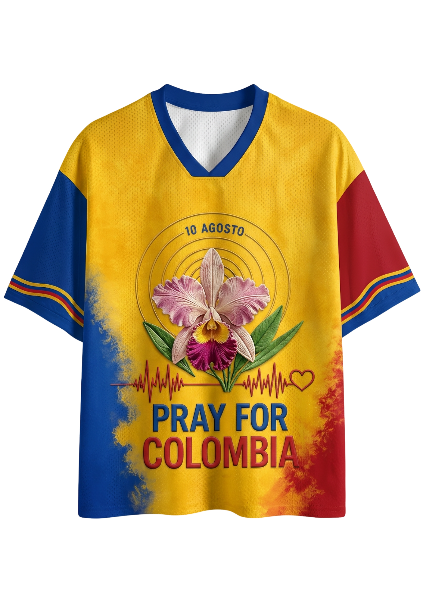 Pray For Colombia Orchid Memorial Mesh Jersey Shirt