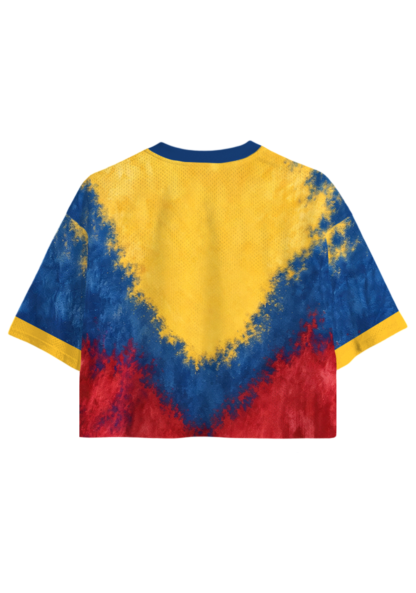 Colombia Se Levanta Tie‑Dye Cropped Jersey Shirt