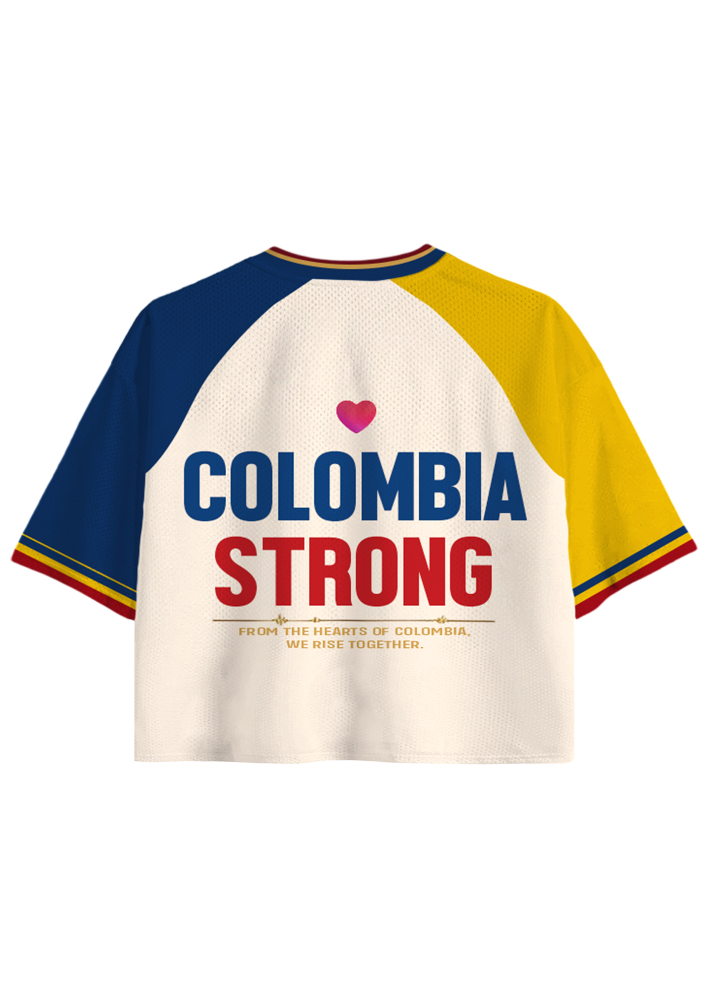 Colombia Strong Handshake Map Mountain Town Laurel Cropped Jersey Shirt