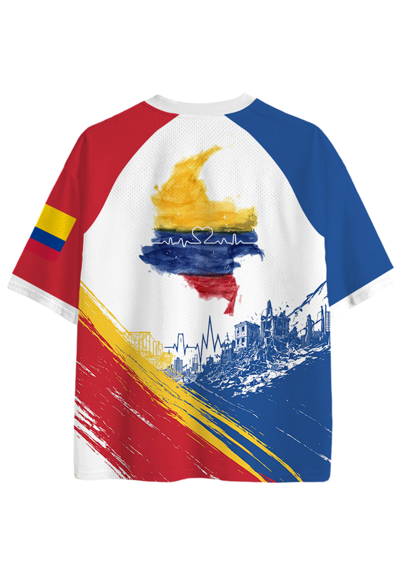 Colombia Strong Mountain City Ruins Heartbeat Mesh Jersey Shirt