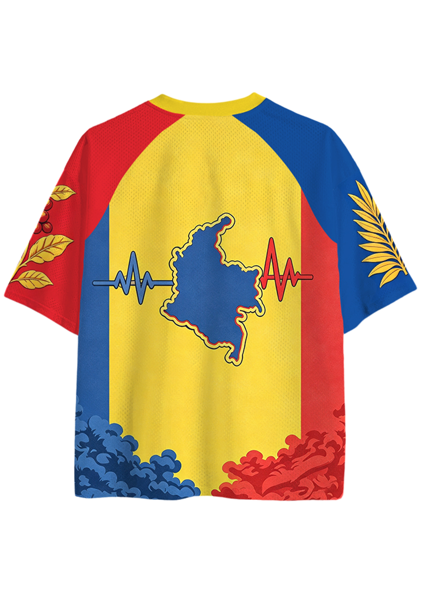 Pray For Colombia Tropical Floral Map Mesh Jersey Shirt