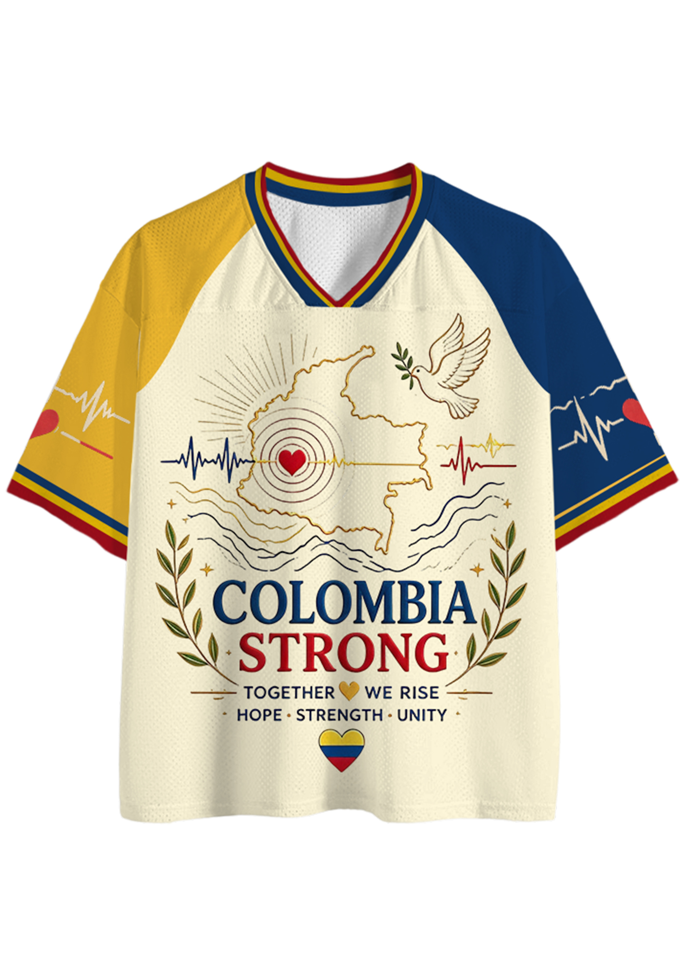 Colombia Strong Peace Dove Tribute Mesh Jersey Shirt