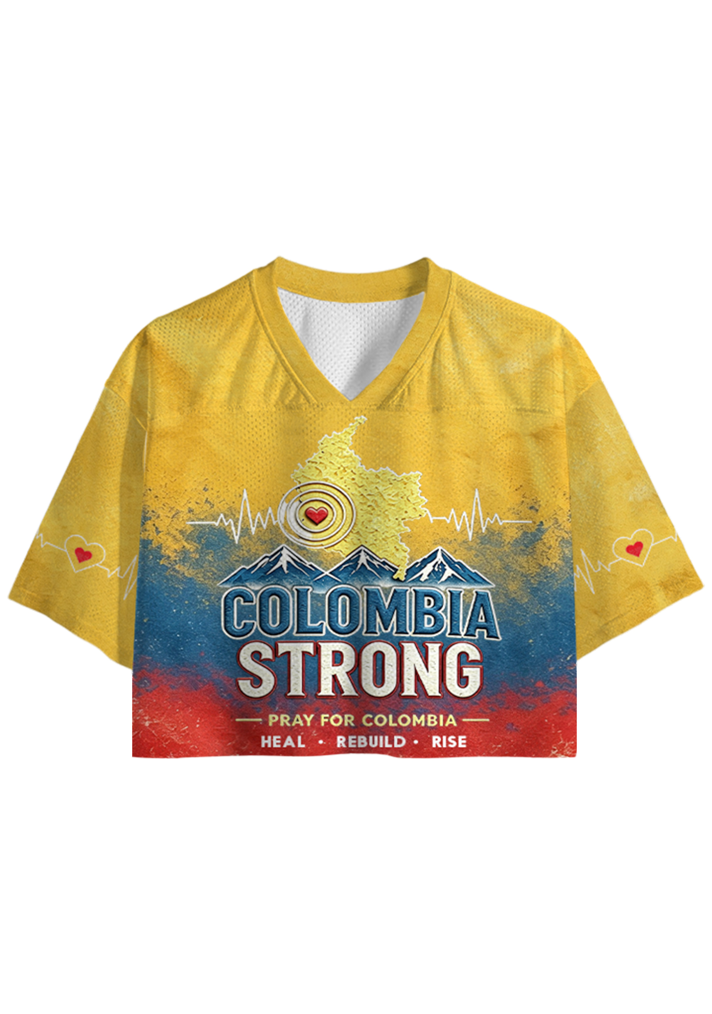 Colombia Strong Pray For Colombia Cropped Jersey Shirt