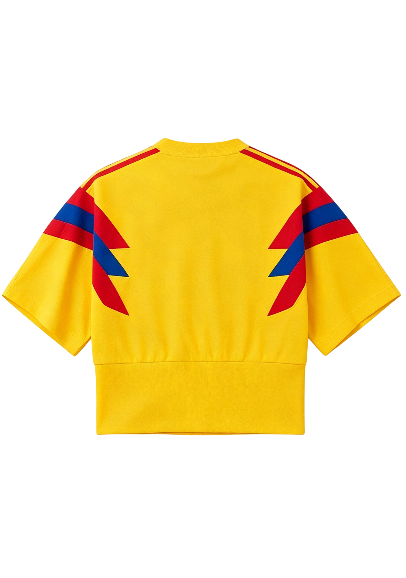 Yellow Colombia V-Neck Cropped Sporty Jersey