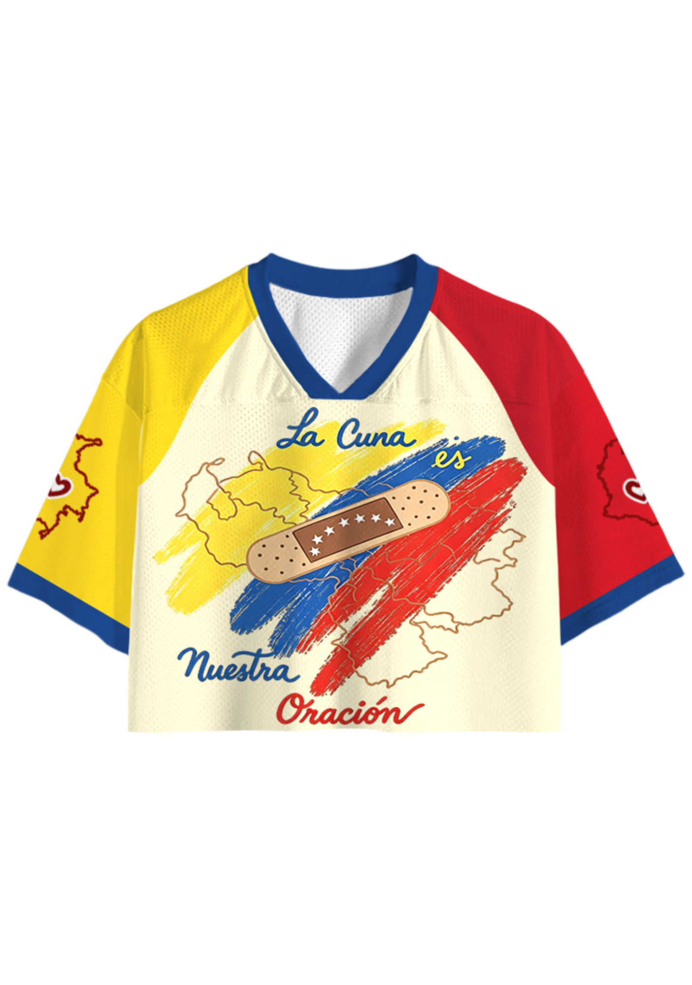 Venezuela Map Bandage Cropped Jersey Shirt