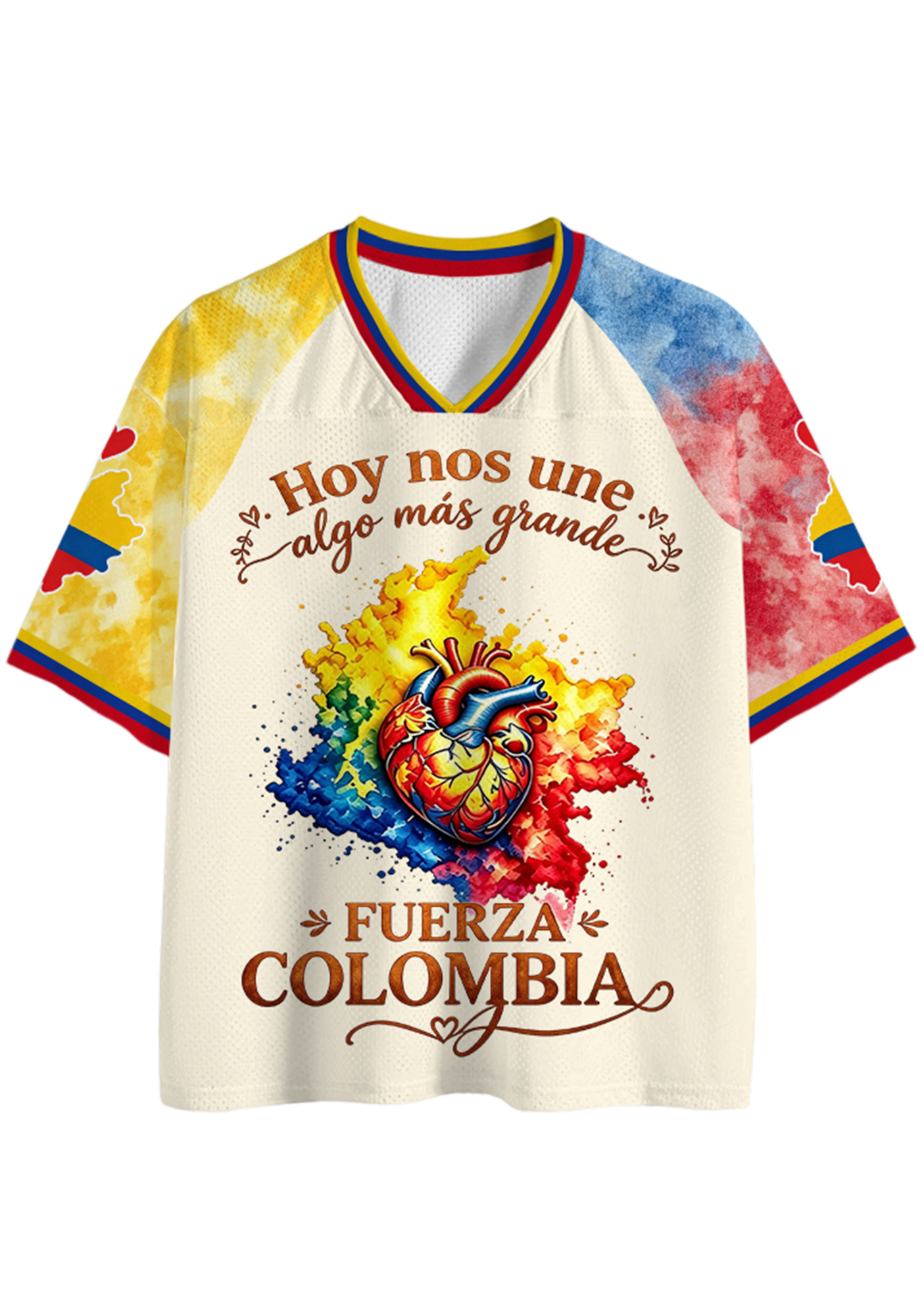 Fuerza Colombia Heart Map Mesh Jersey Shirt