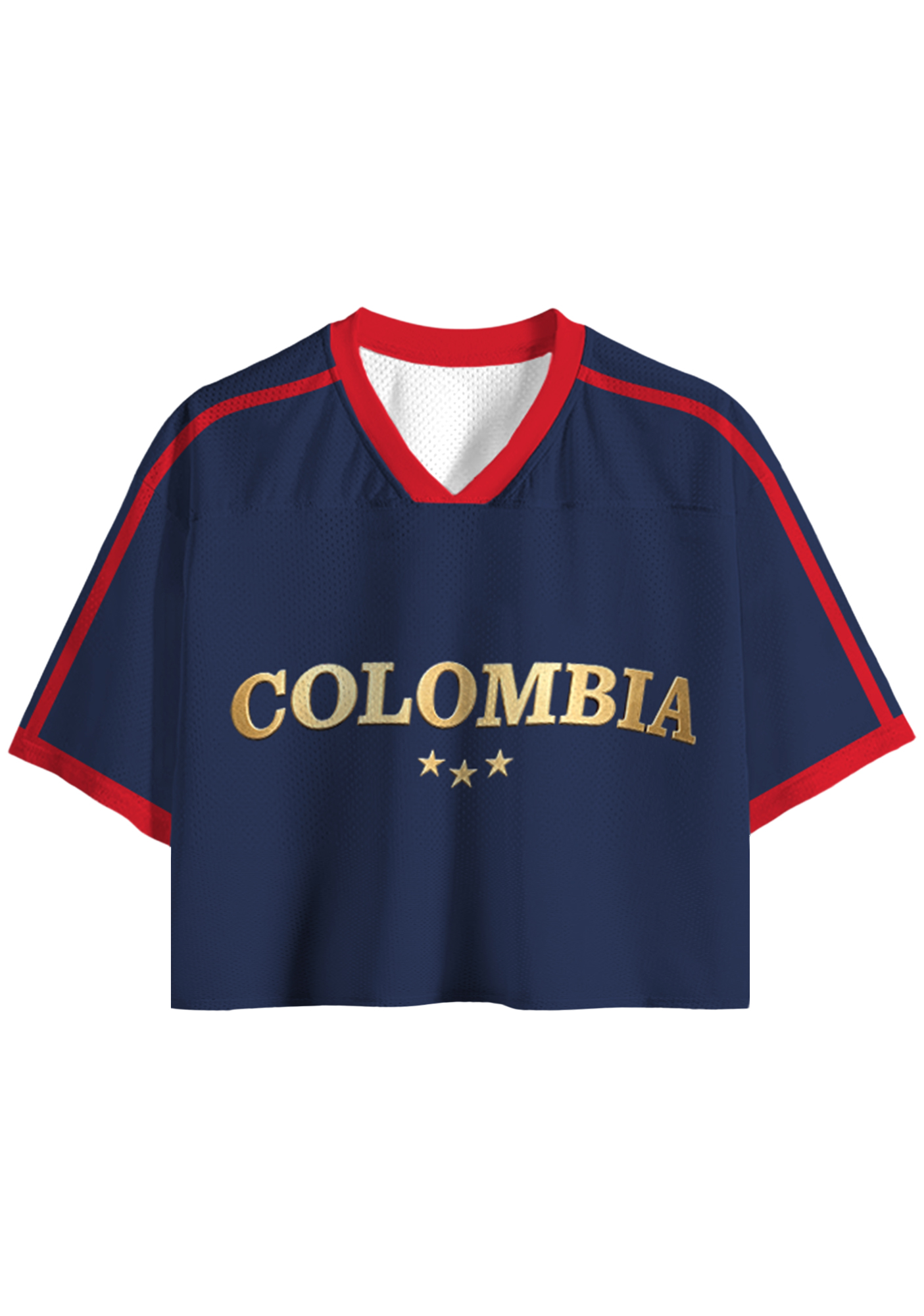 Honduras #07 Striped Cropped Mesh Jersey Shirt