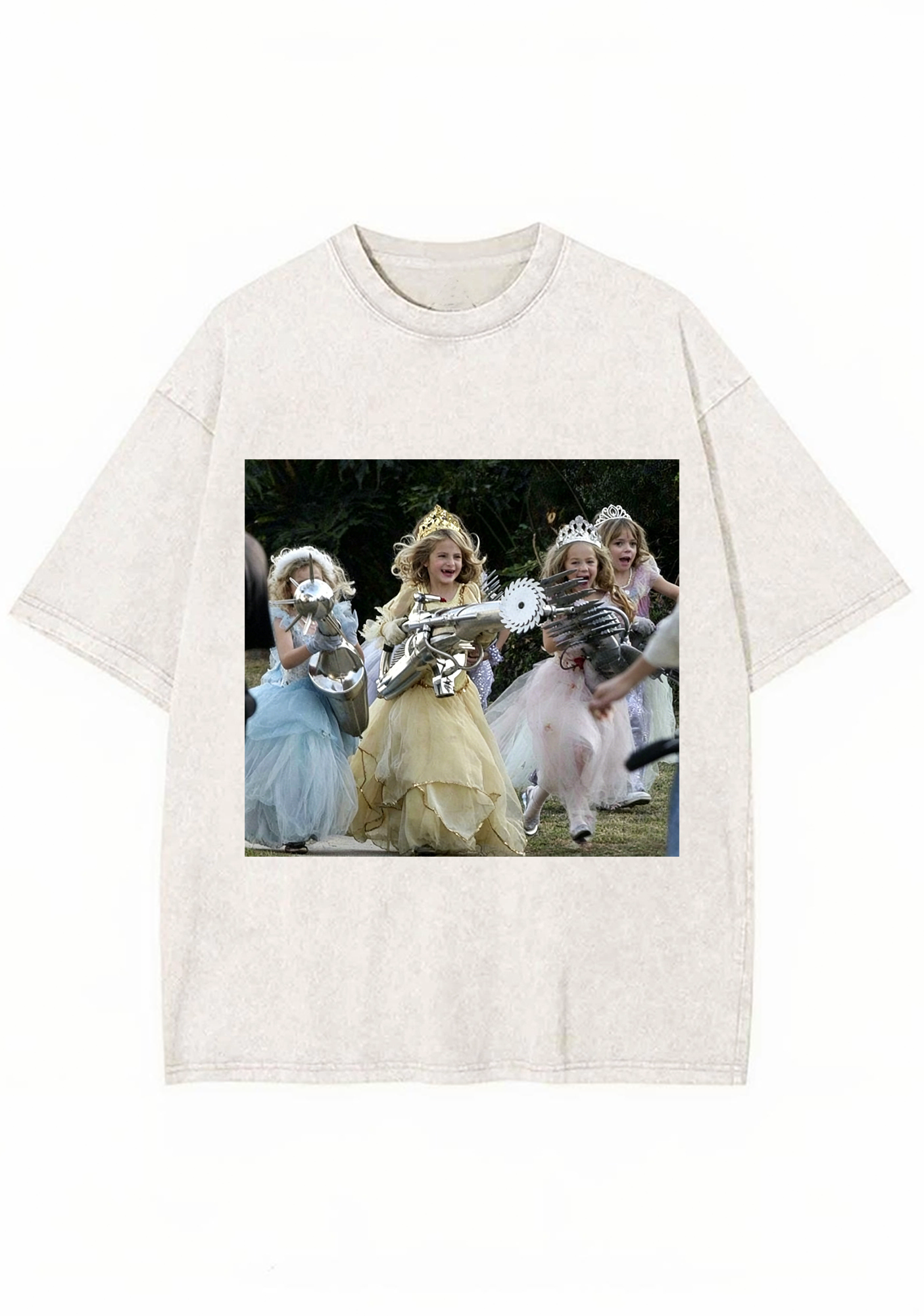 Princess Girls With Giant Weapons Meme Washed Tee