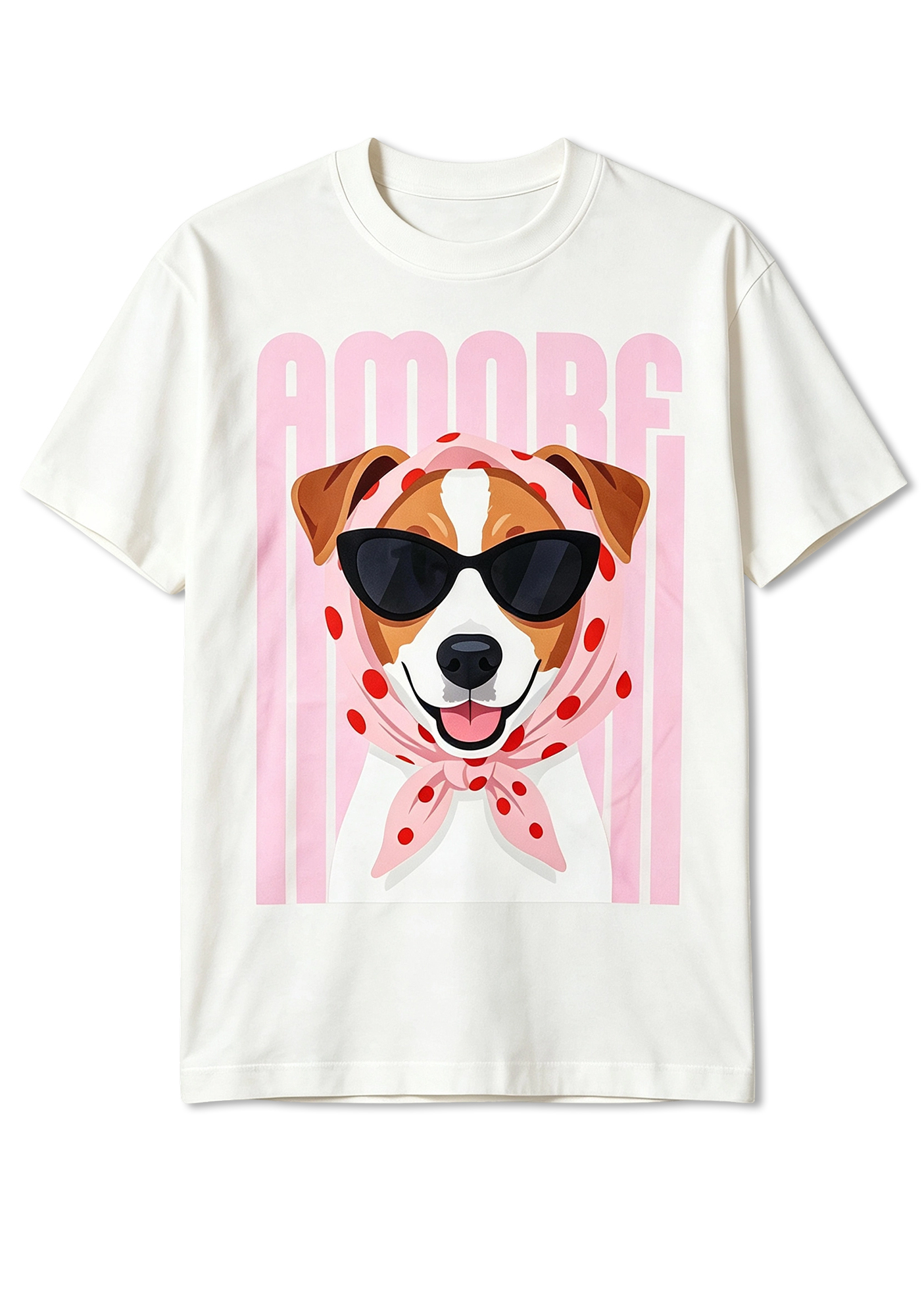 AMORE Cute Jack Russell Terrier Graphic T-Shirt
