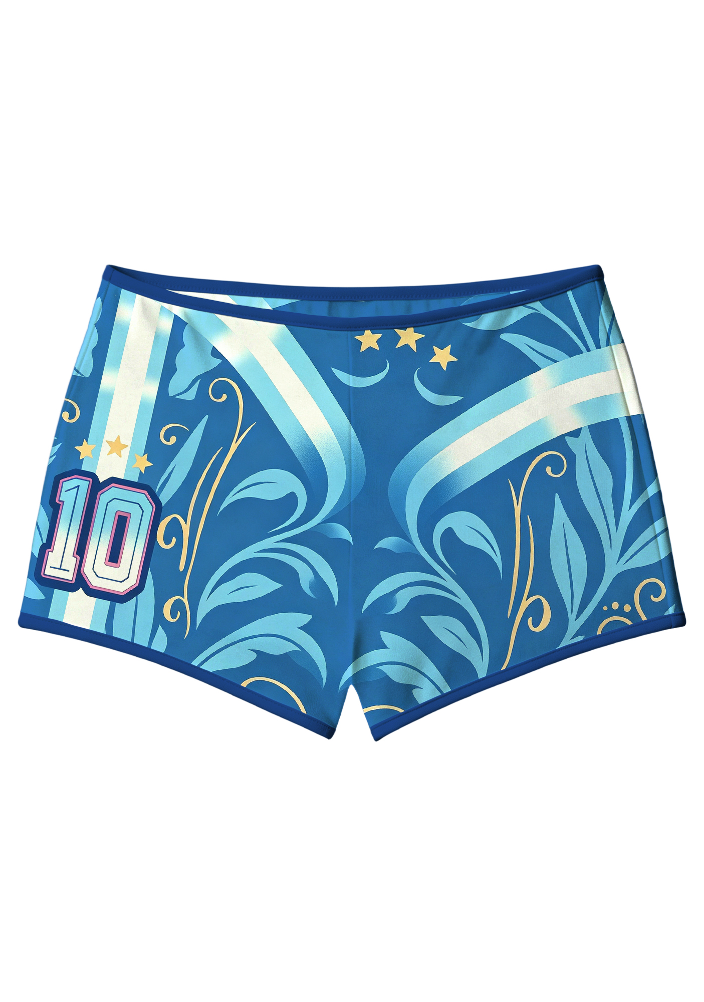 Argentina Coat of Arms Blue Botanical Booty Shorts