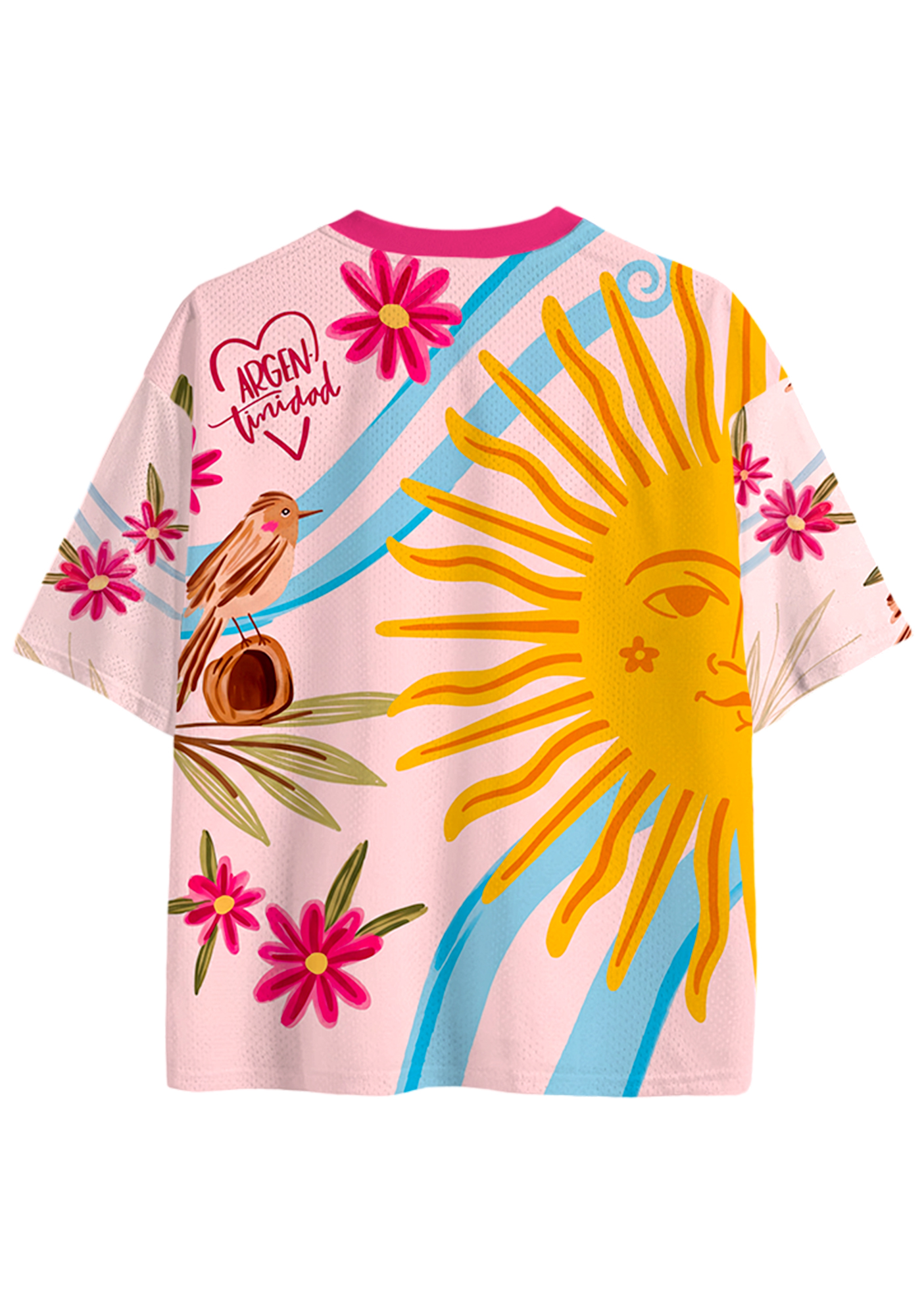 Argentina Tropical Bird Floral Mesh Jersey Shirts