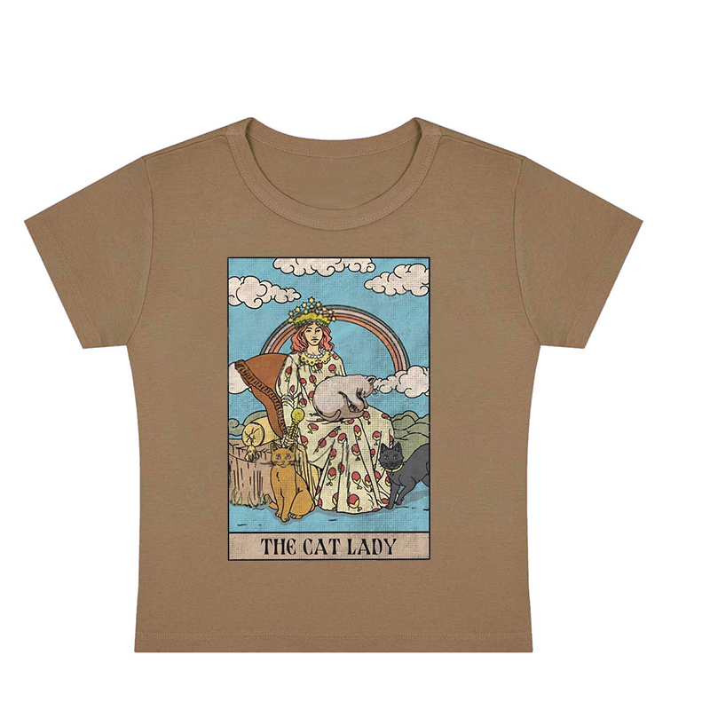 The Cat Lady Y2K Baby Tee