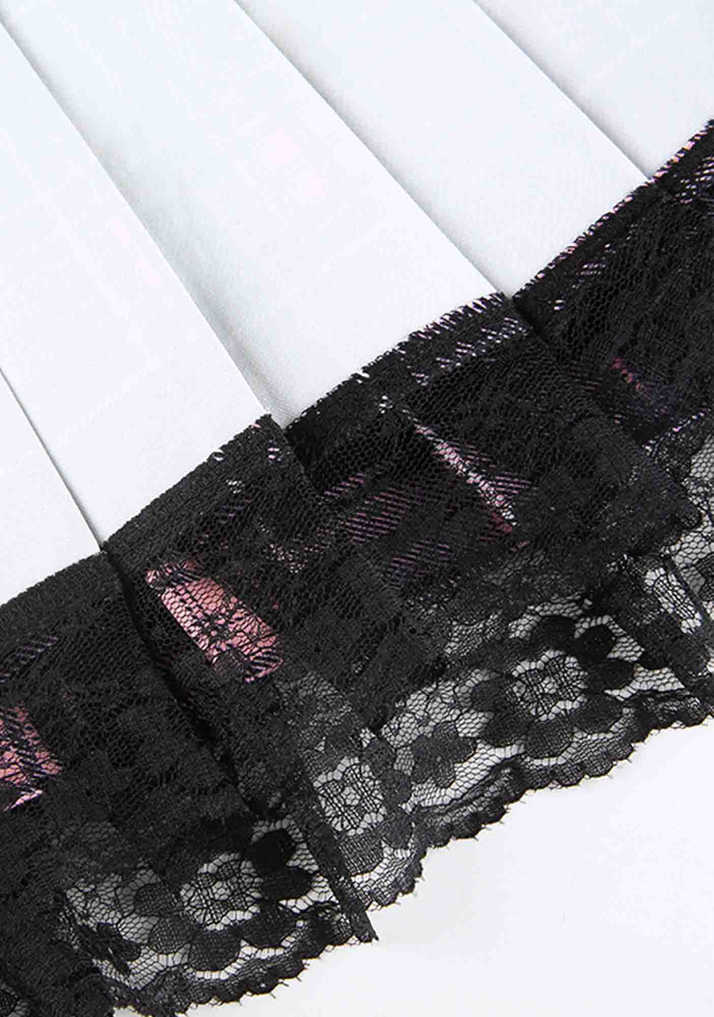 Y2K Pink Plaid Lace Up Ruffle Lace Trim Mini Skirt