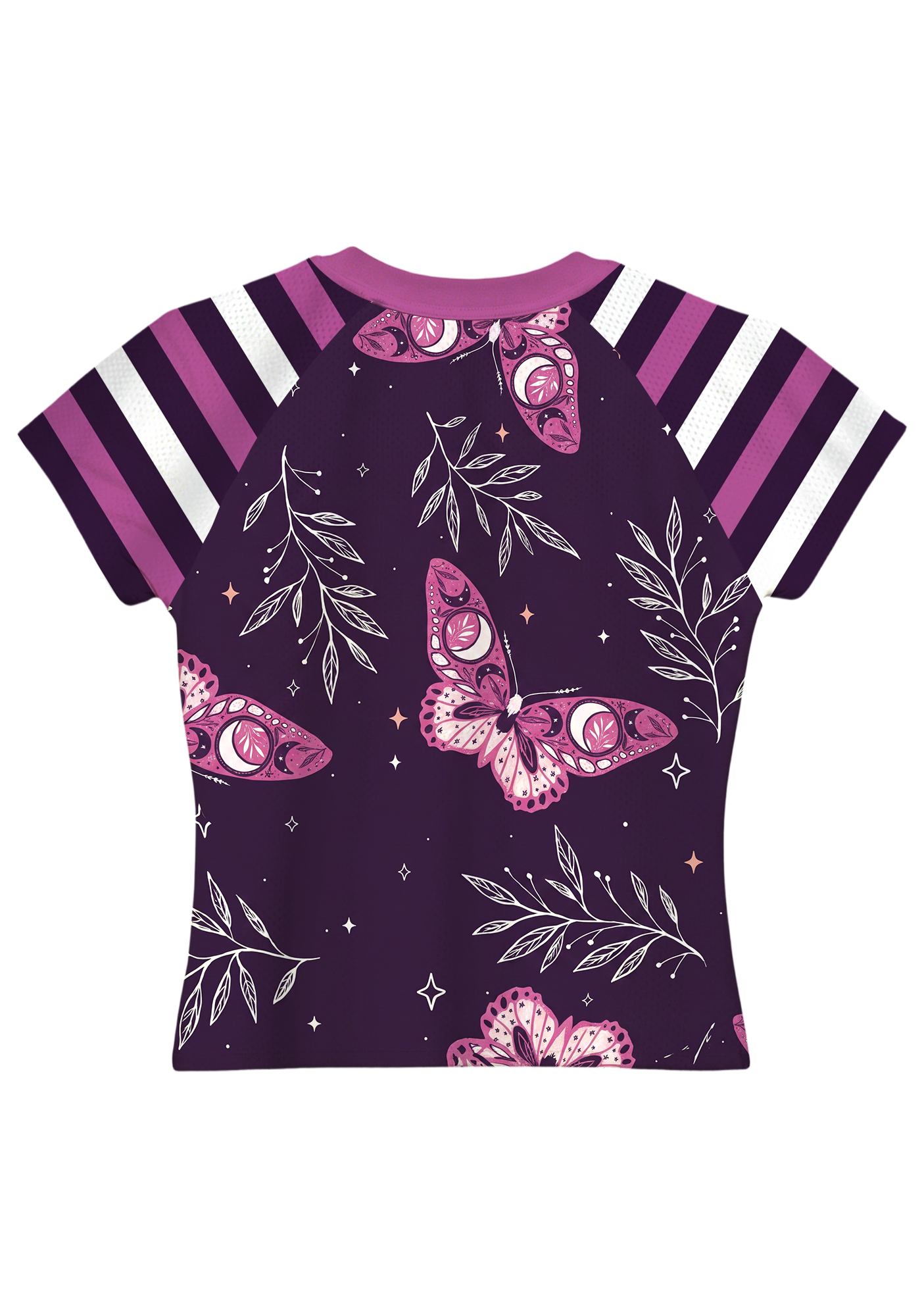 Celestial Moon Butterfly Print Baby Tee