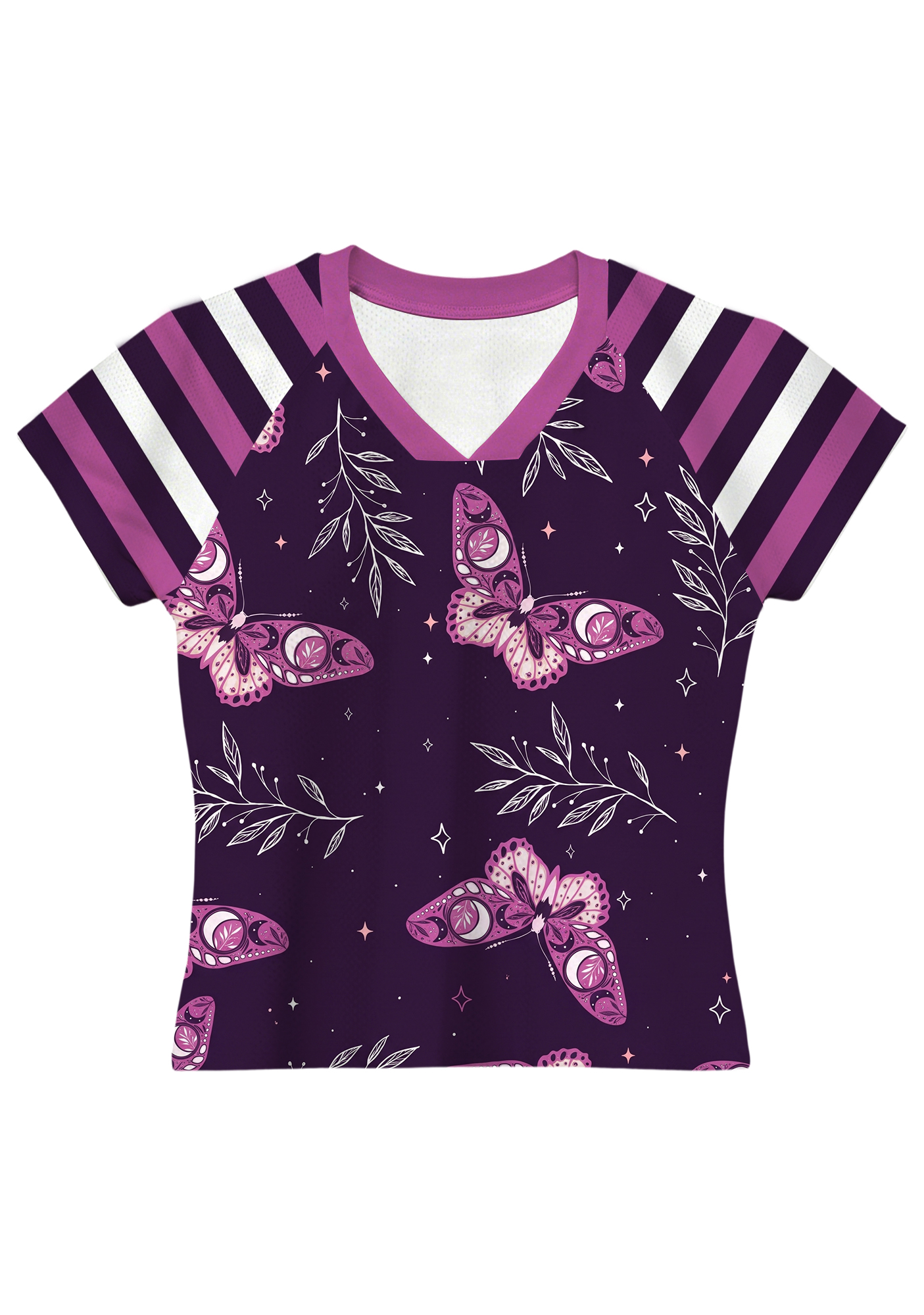 Celestial Moon Butterfly Print Baby Tee