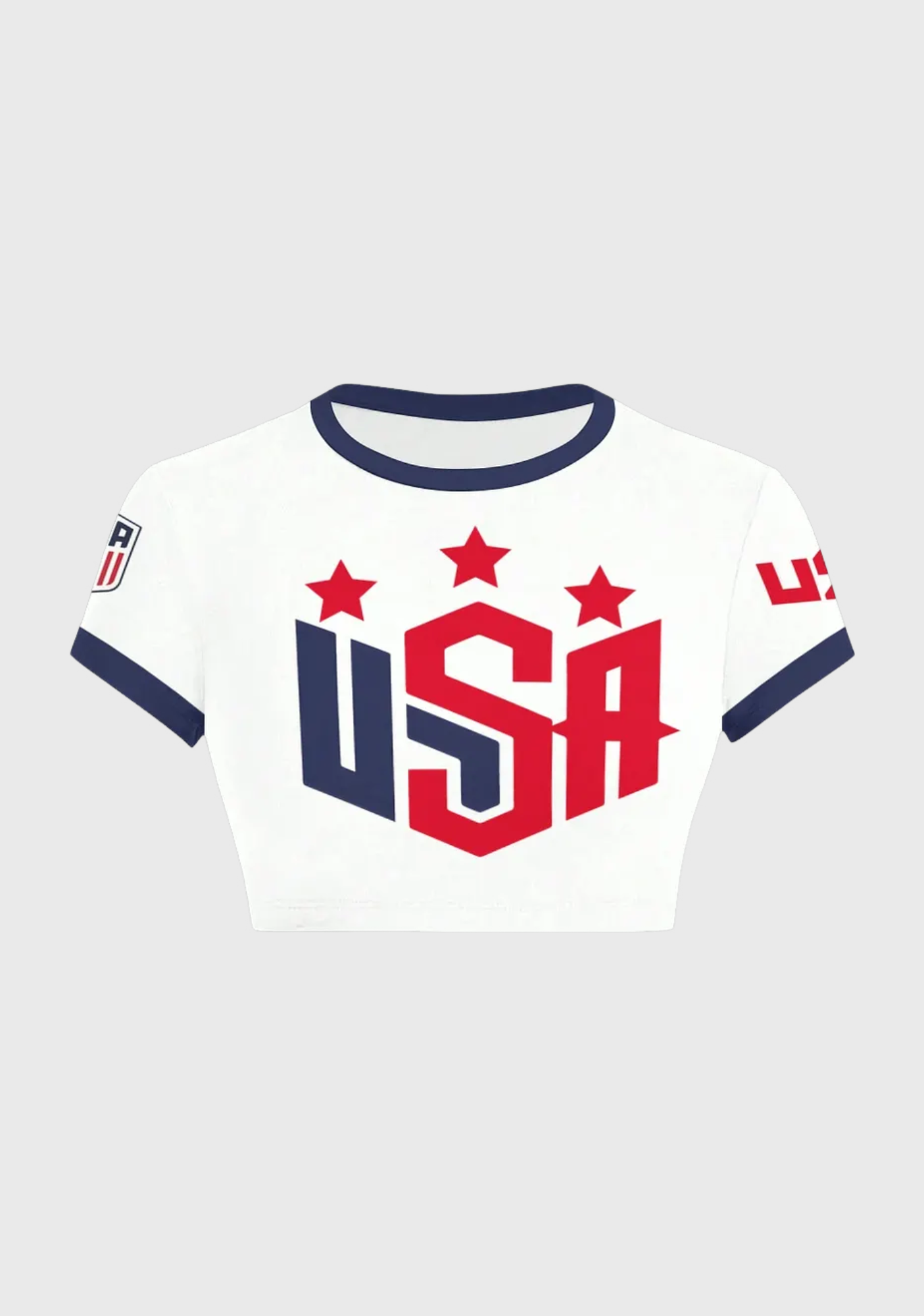 USA Stars Stripes Print Tops & Elasticated Trousers Two-Piece Set