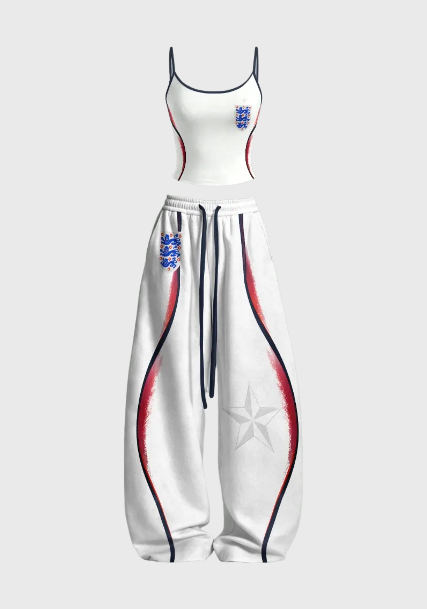 England Three Lions Crest Tops & Elasticated Trousers Two-Piece Set