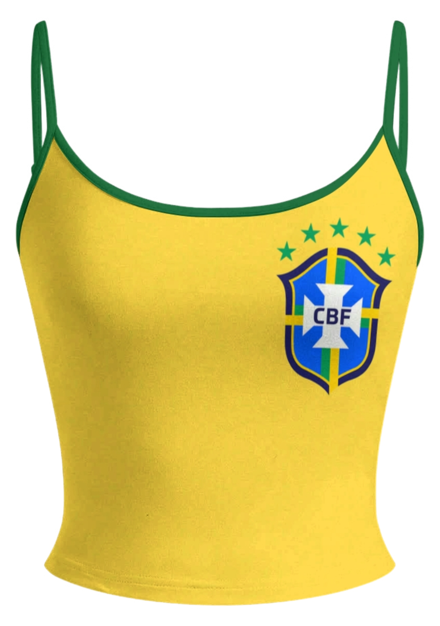 Yellow Brazil National Team Soccer Tops & Elasticated Trousers Two-Piece Set