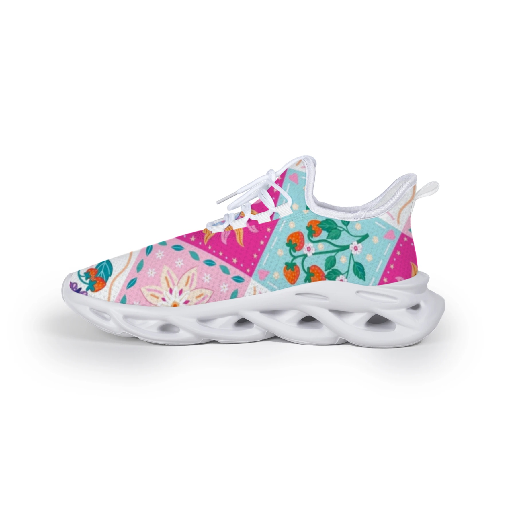 Strawberry Sun Patchwork Full Print Mesh Sneakers