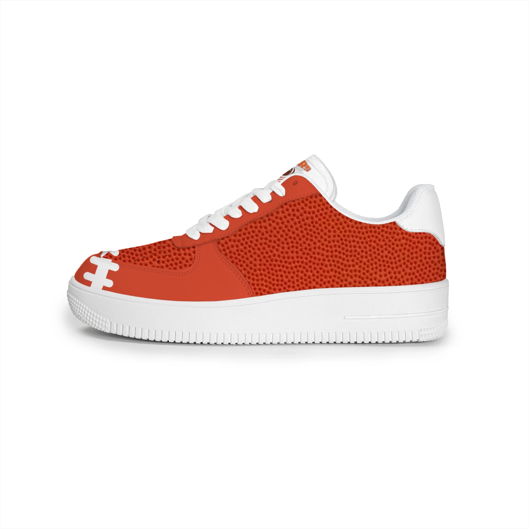 Orange Football Stitch Graphic Low Top Sneakers