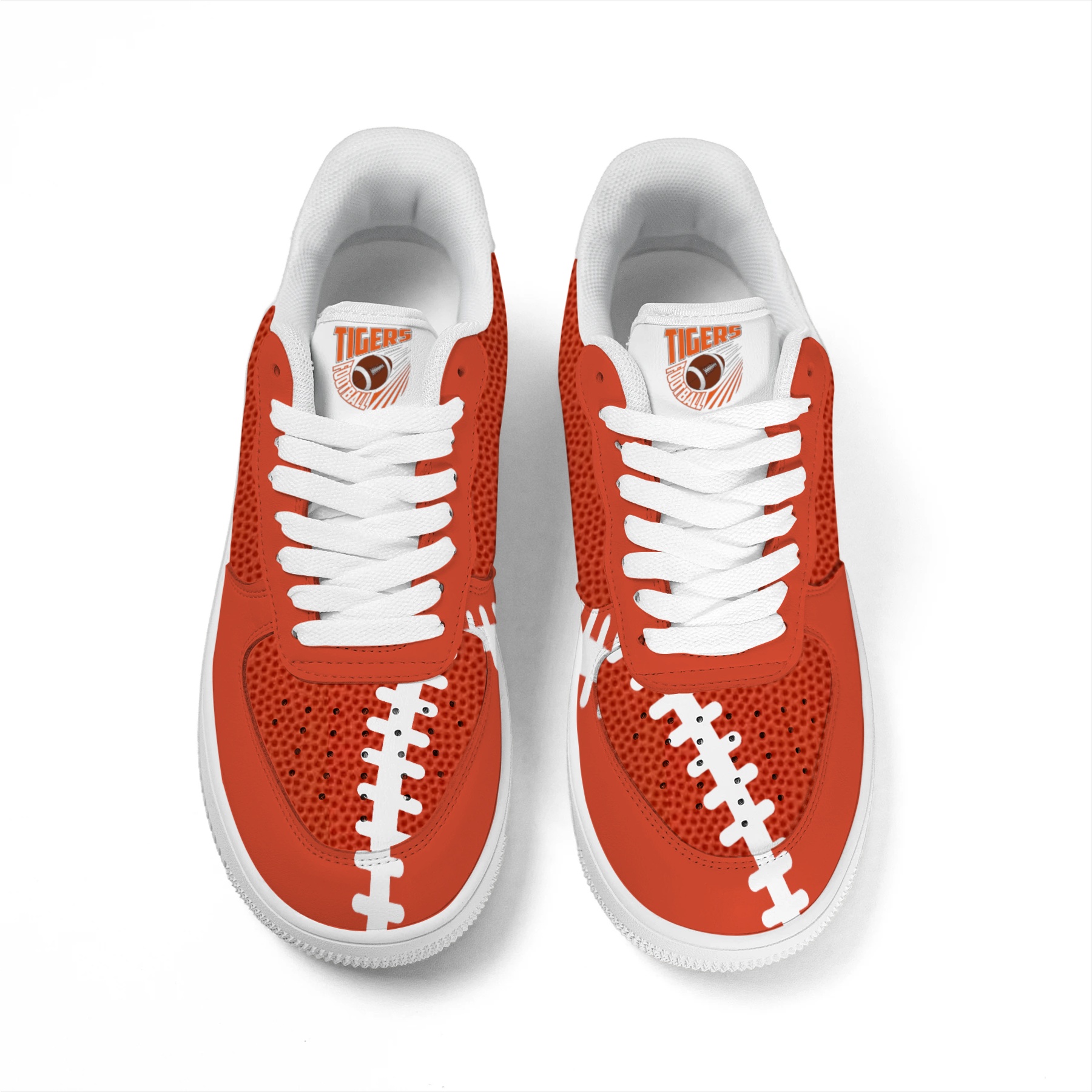 Orange Football Stitch Graphic Low Top Sneakers