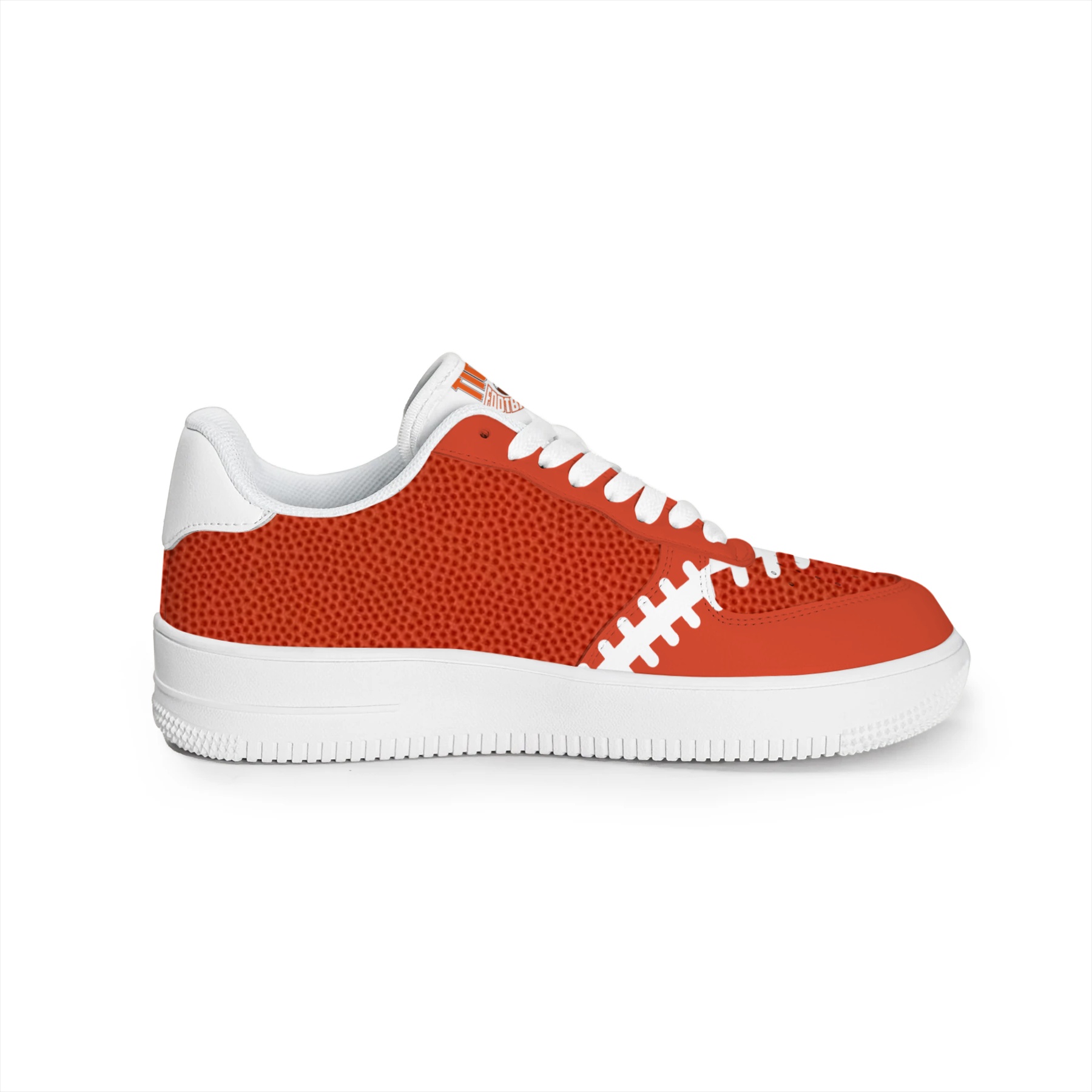 Orange Football Stitch Graphic Low Top Sneakers