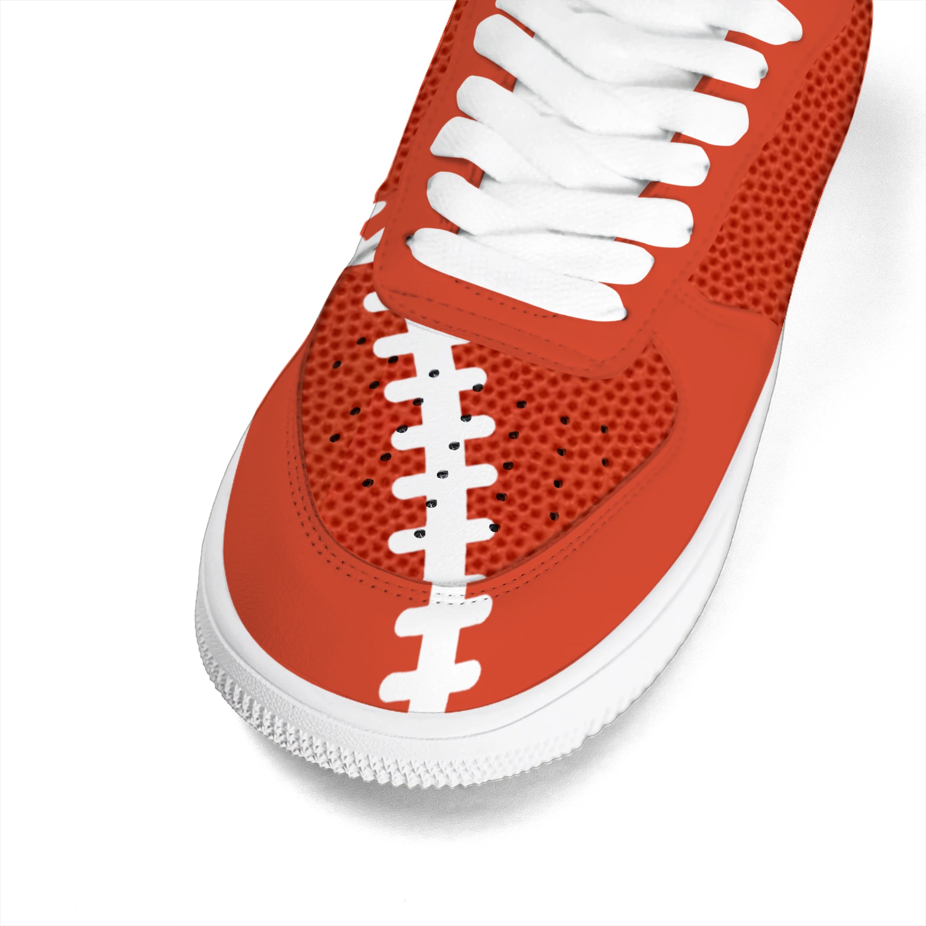 Orange Football Stitch Graphic Low Top Sneakers