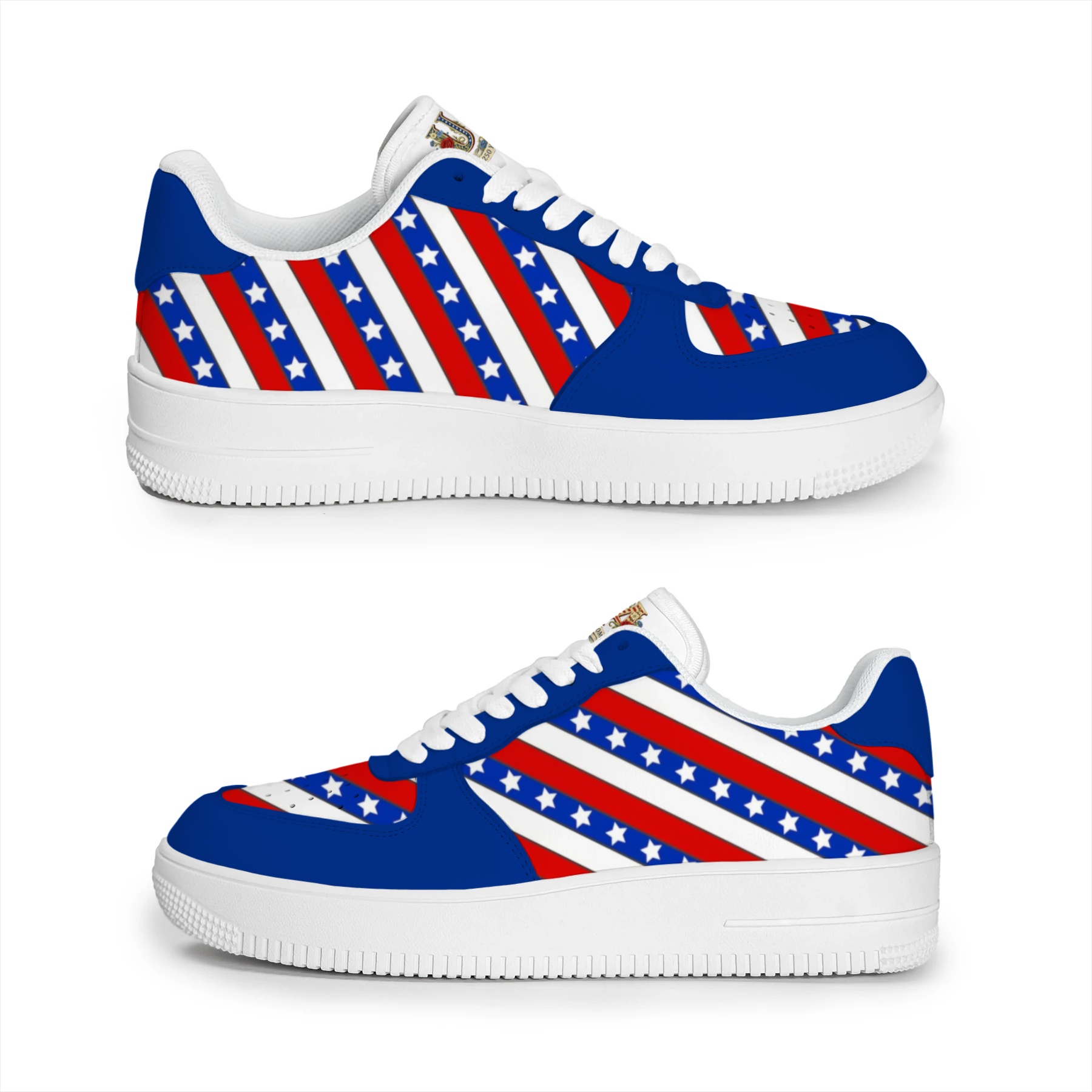 USA Star Stripe Patriotic Print Low Top Sneakers