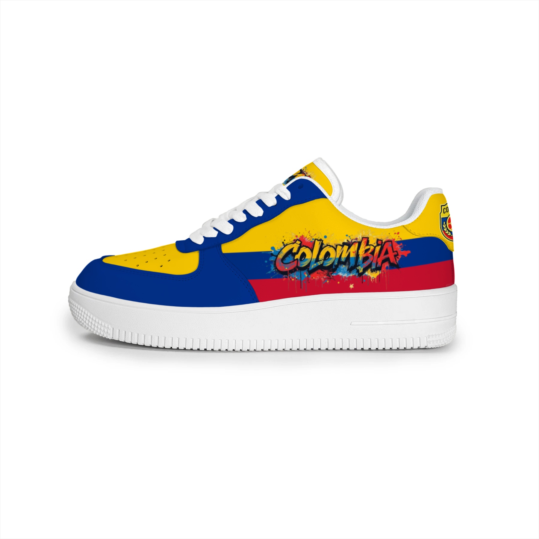 Colombia Graffiti Letter Flag Color Low Top Sneakers