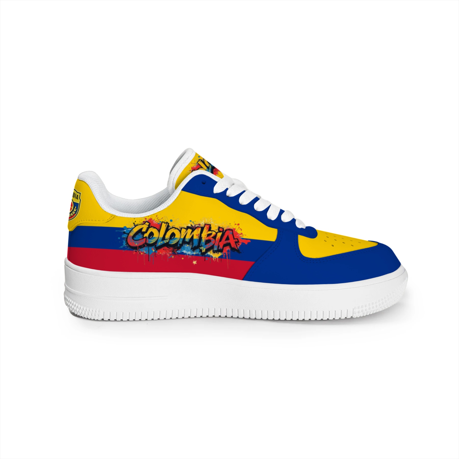 Colombia Graffiti Letter Flag Color Low Top Sneakers