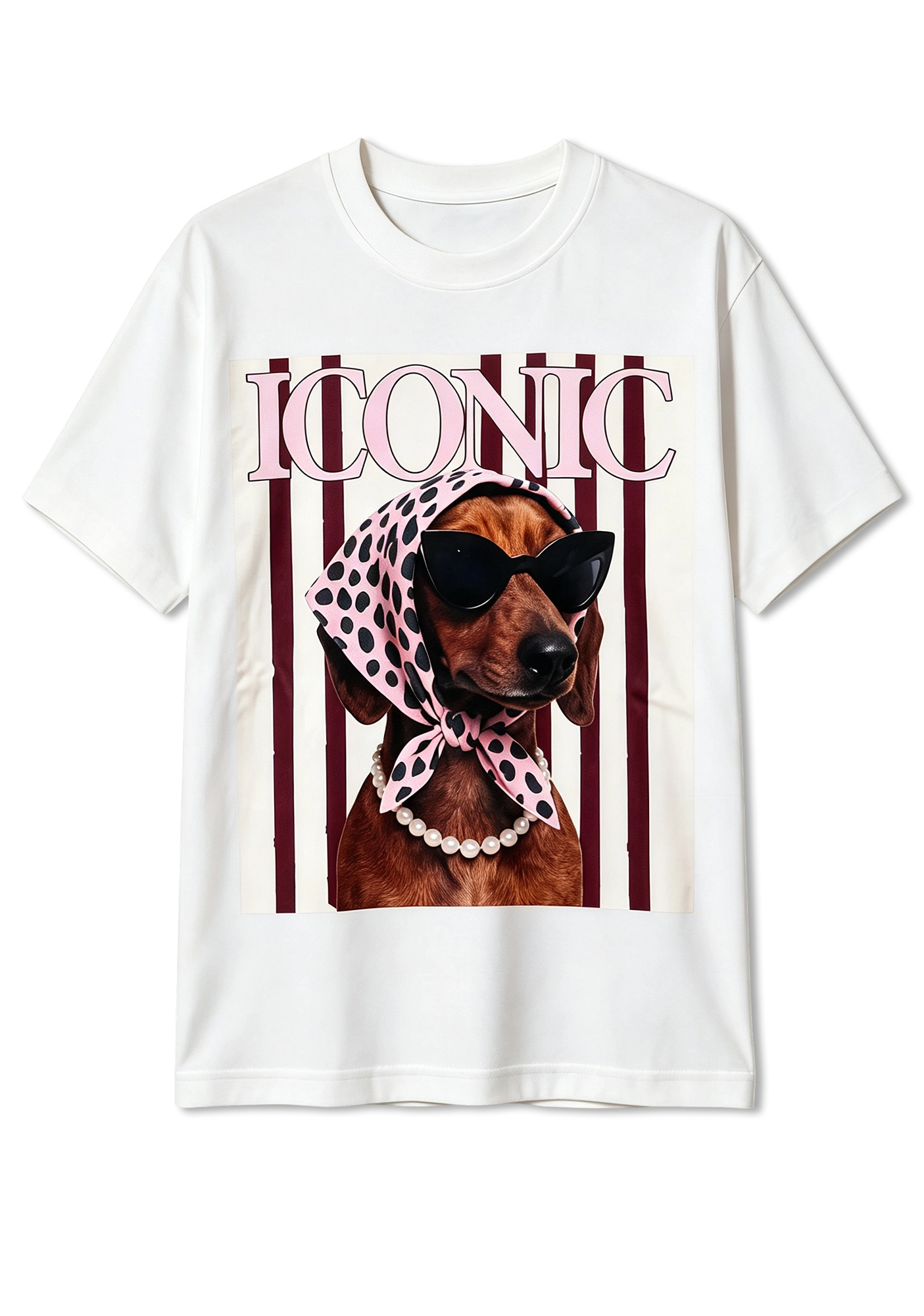 ICONIC Retro Glam Dachshund Graphic T-Shirt