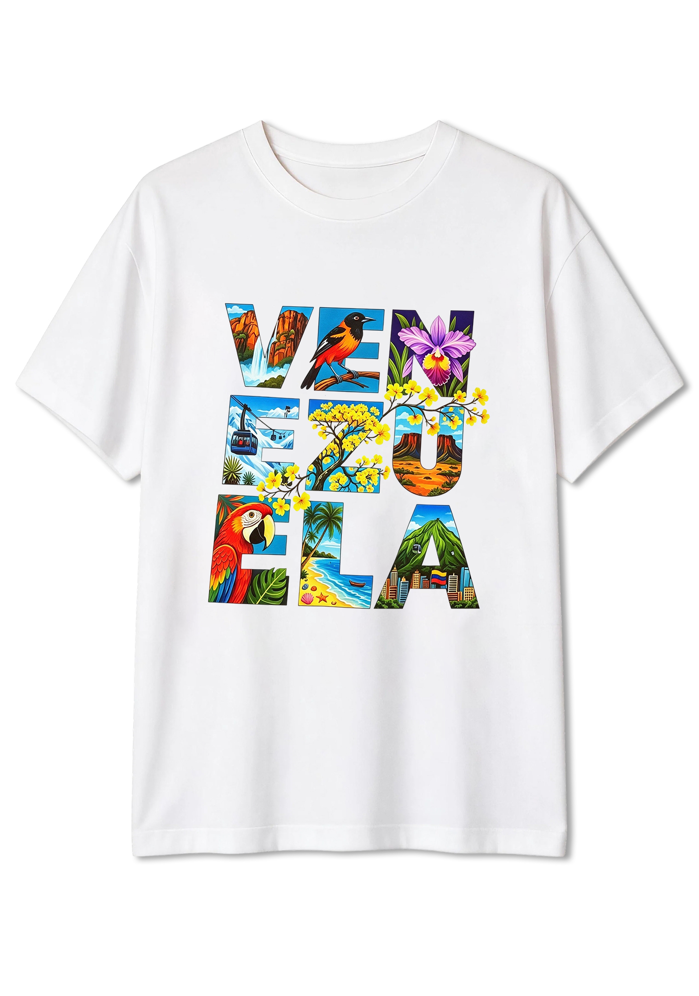 Venezuela Patriotic Scenery Animal Graphic T-Shirt