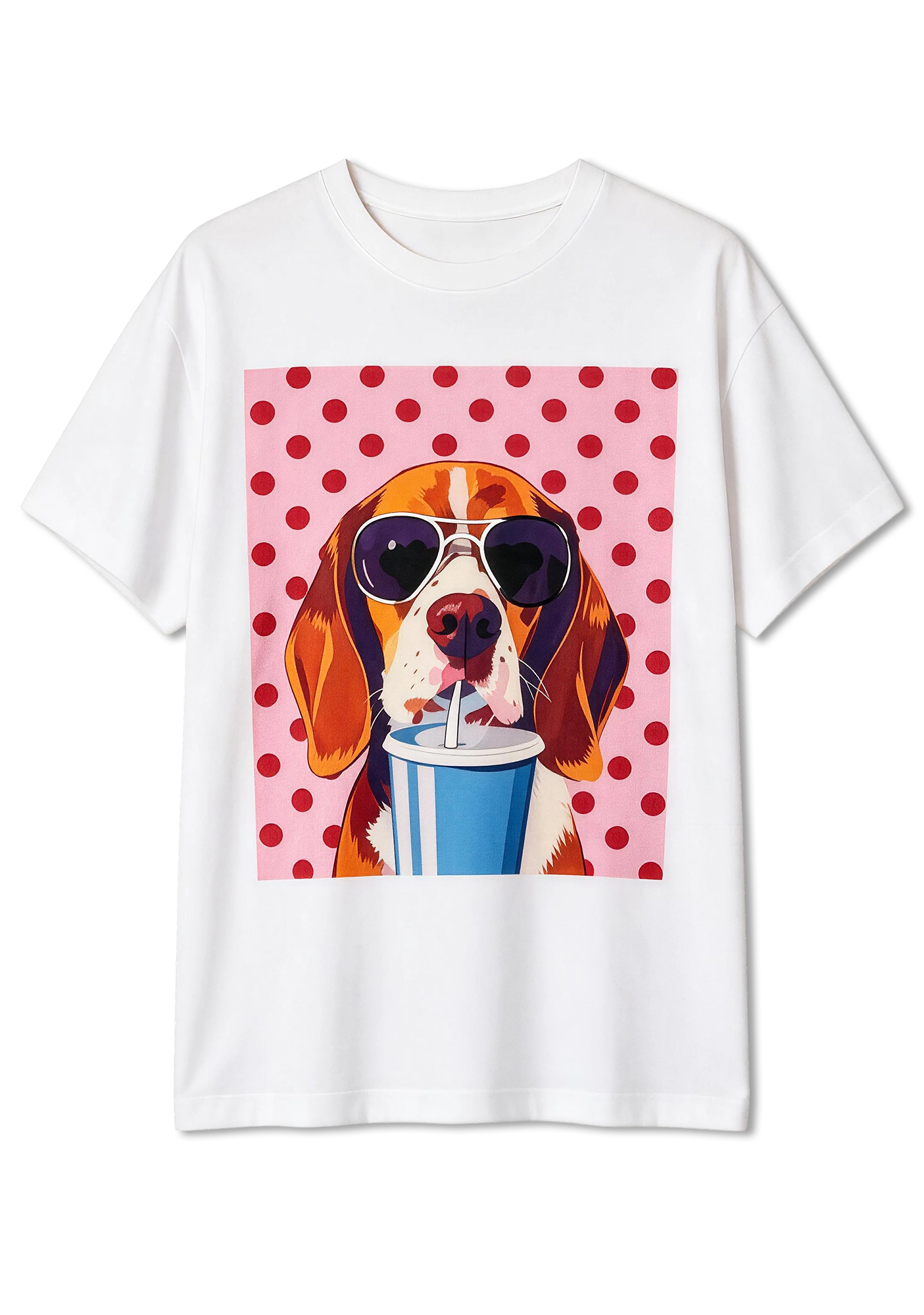 Retro Pop Art Beagle Dog Graphic T-Shirt