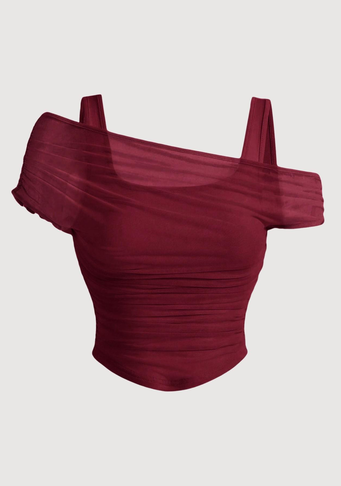 Women Cropped Mesh Pullover Cami Top
