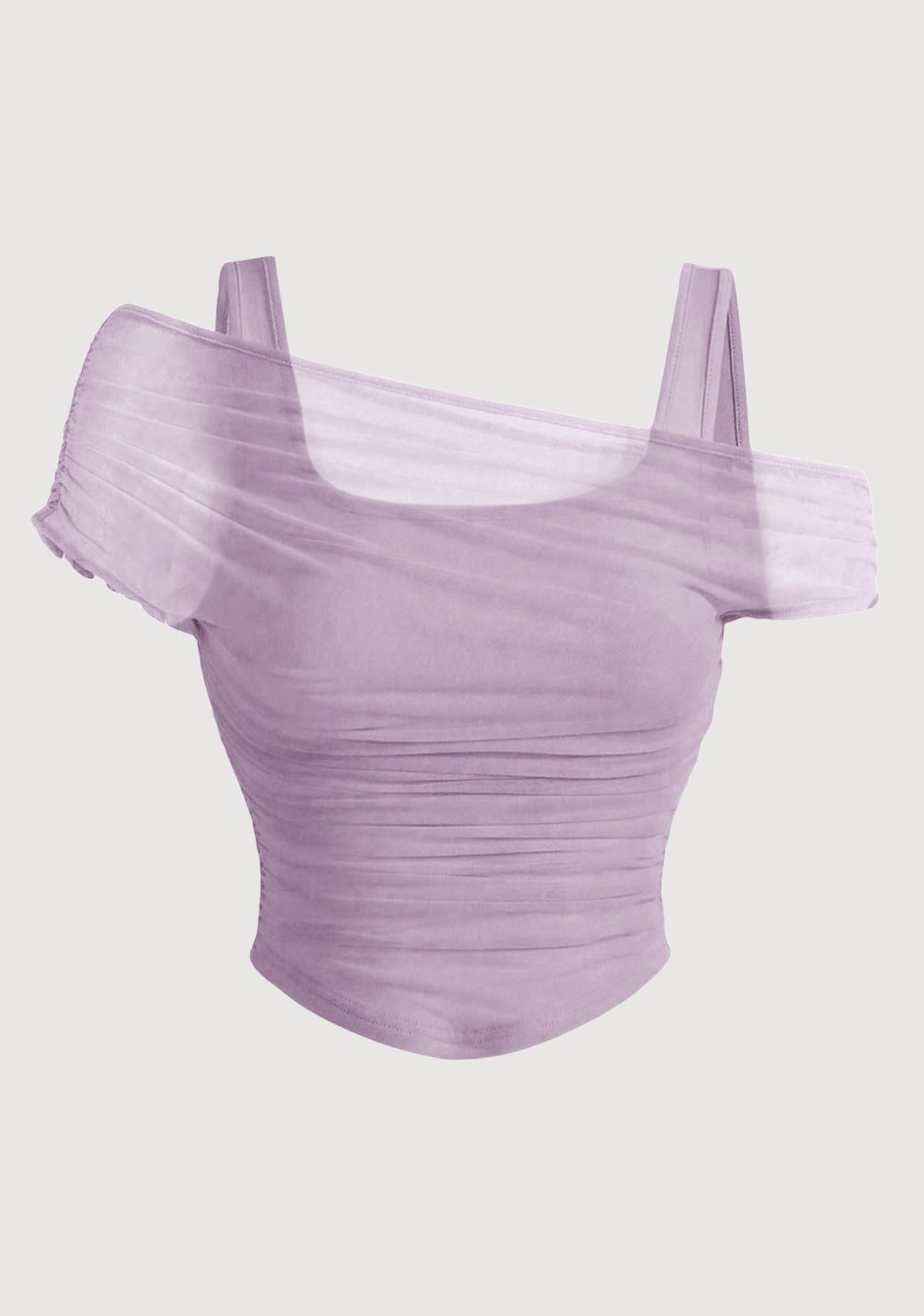Women Cropped Mesh Pullover Cami Top
