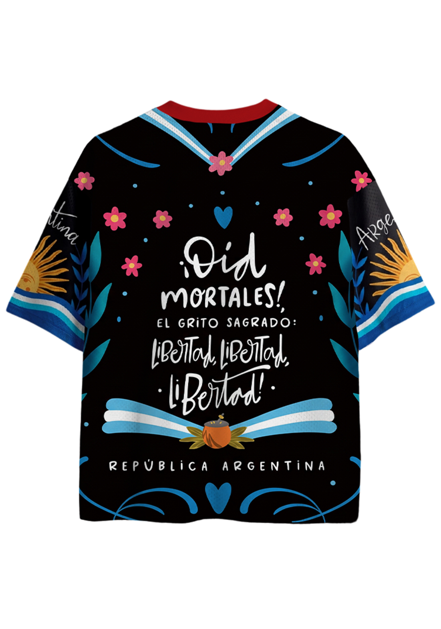 Sean Eternos Argentina Sun Floral Graphic Mesh Jersey Shirt