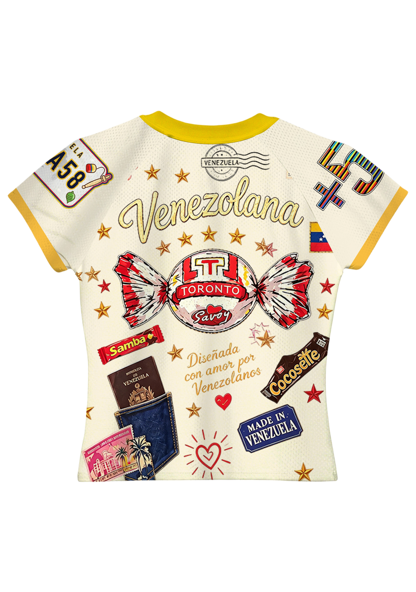 Venezolana Retro Candy Culture Print Baby Tee